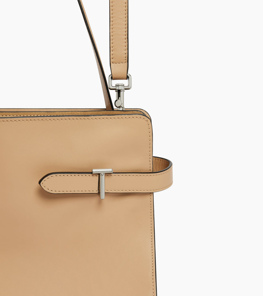 Emie large handbag in smooth leather and nubuck