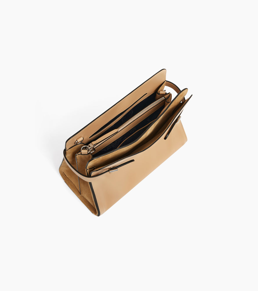 Emie large handbag in smooth leather and nubuck