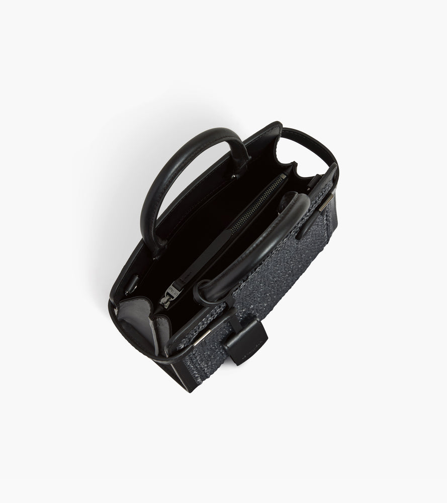 Kleine Handtasche Emilie aus Glattleder in Raffia-Optik