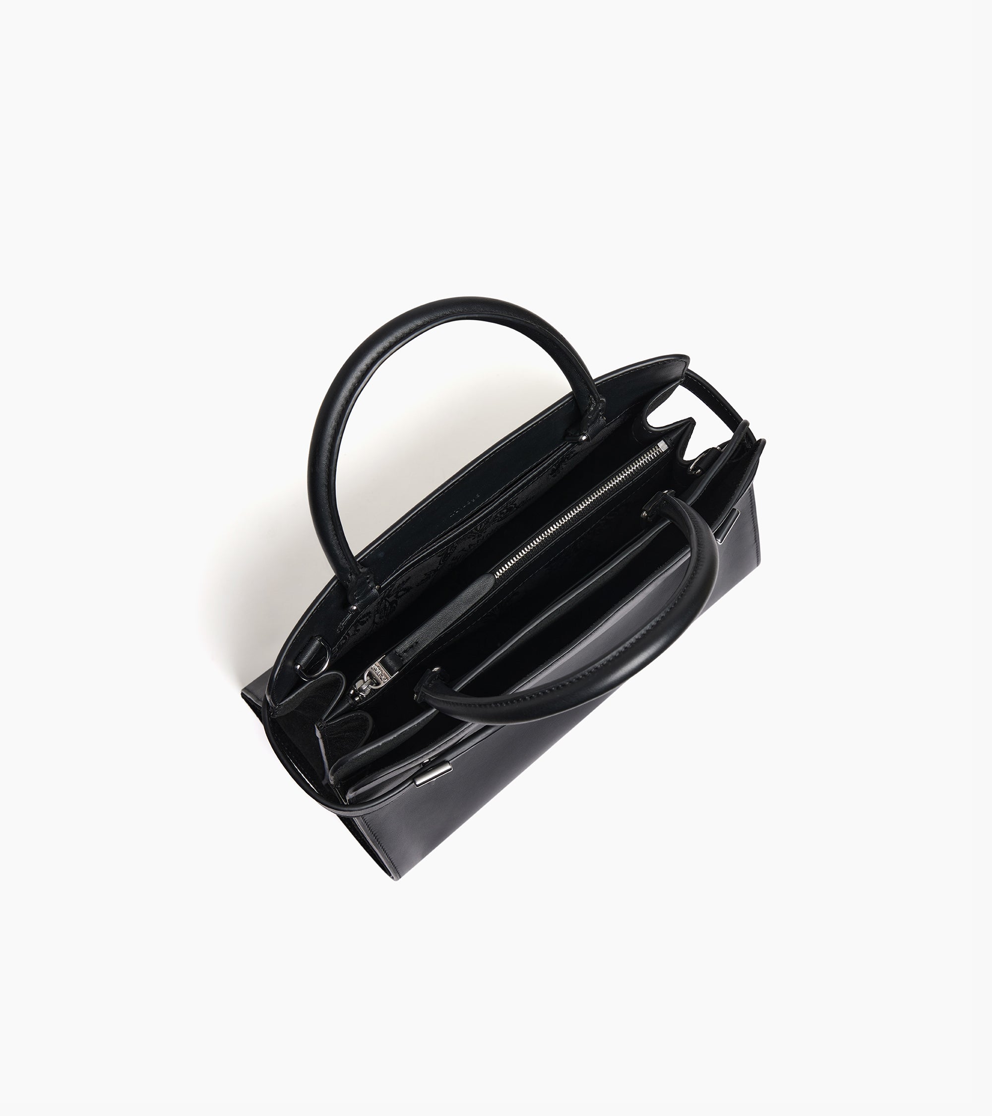 Emie medium handbag in smooth leather and suede