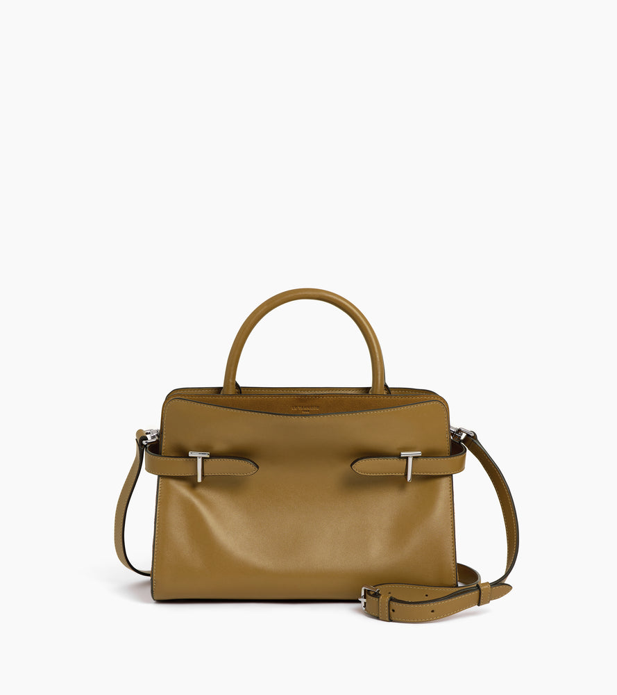 Sac à main moyen modèle Emie en cuir lisse et nubuck