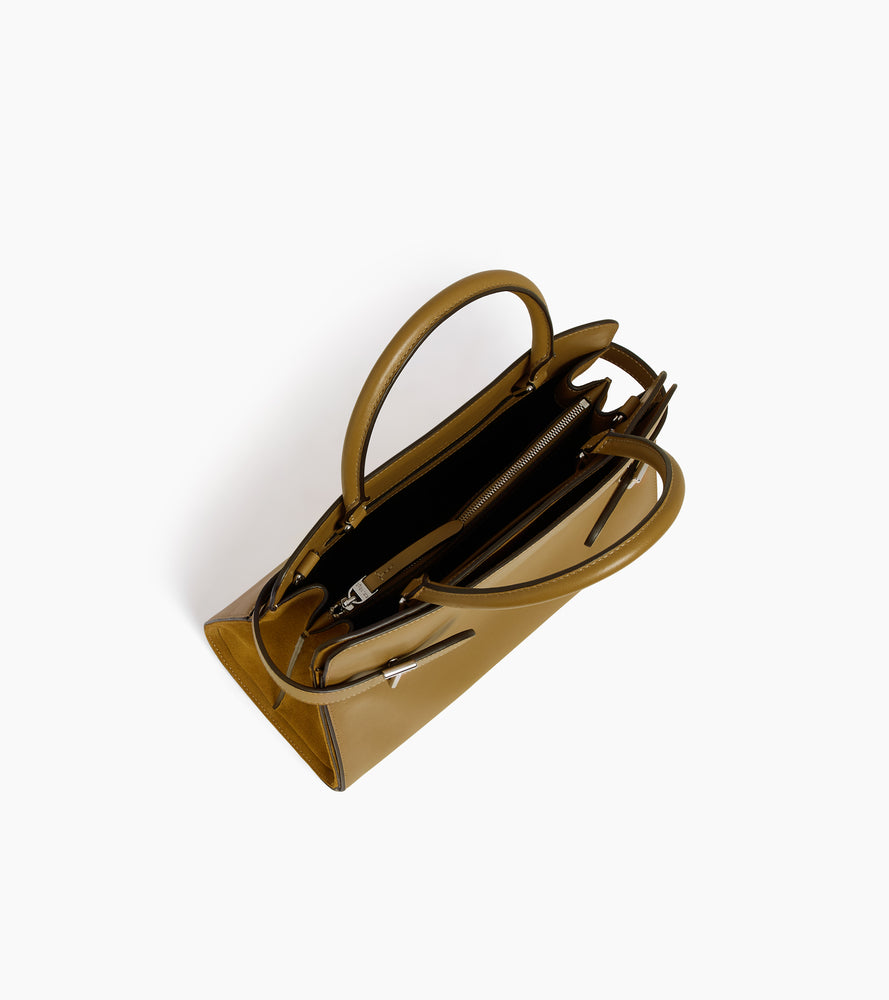 Emie medium handbag in smooth leather and nubuck