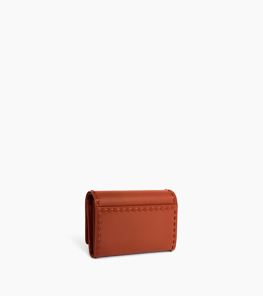 Emilie wallet in smooth and grained leather