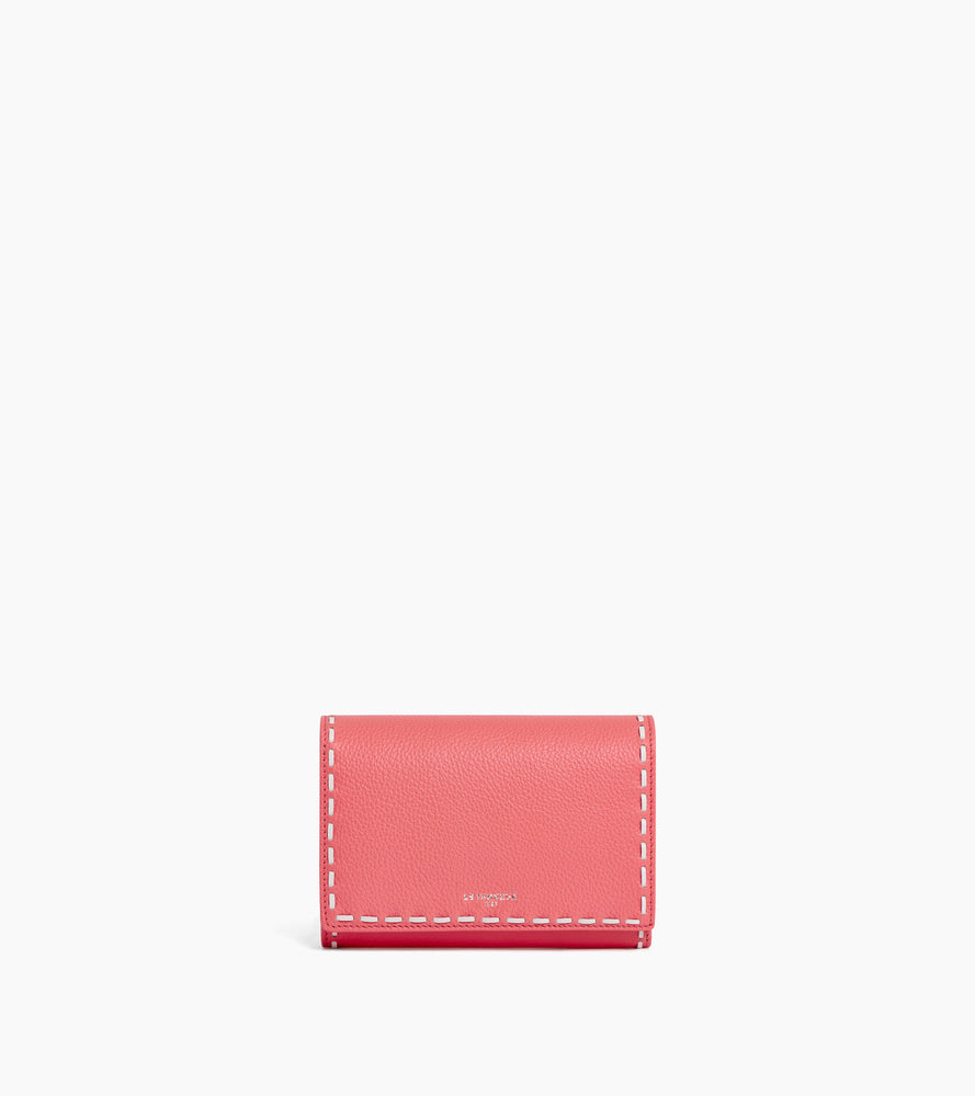 Emilie wallet in smooth and grained leather