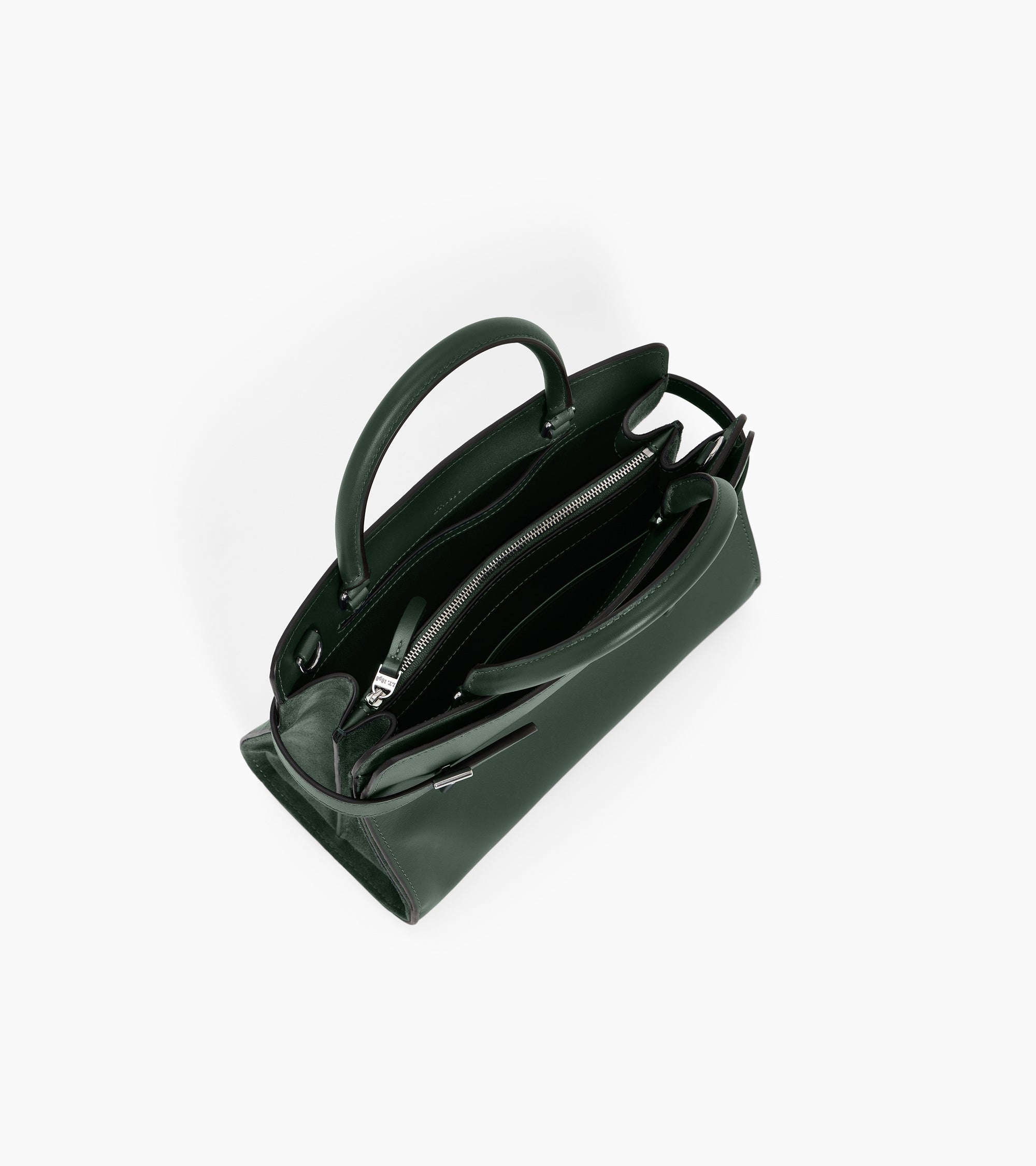 Bolso mediano Emie de piel lisa y serraje con acabado de terciopelo