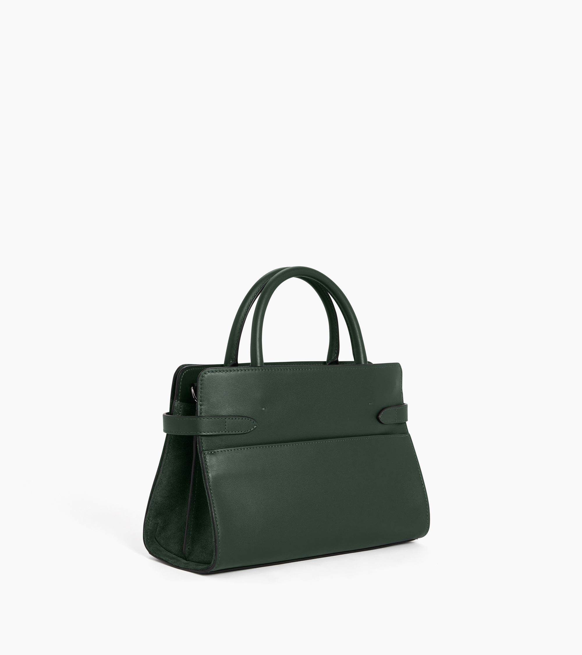 Bolso mediano Emie de piel lisa y serraje con acabado de terciopelo