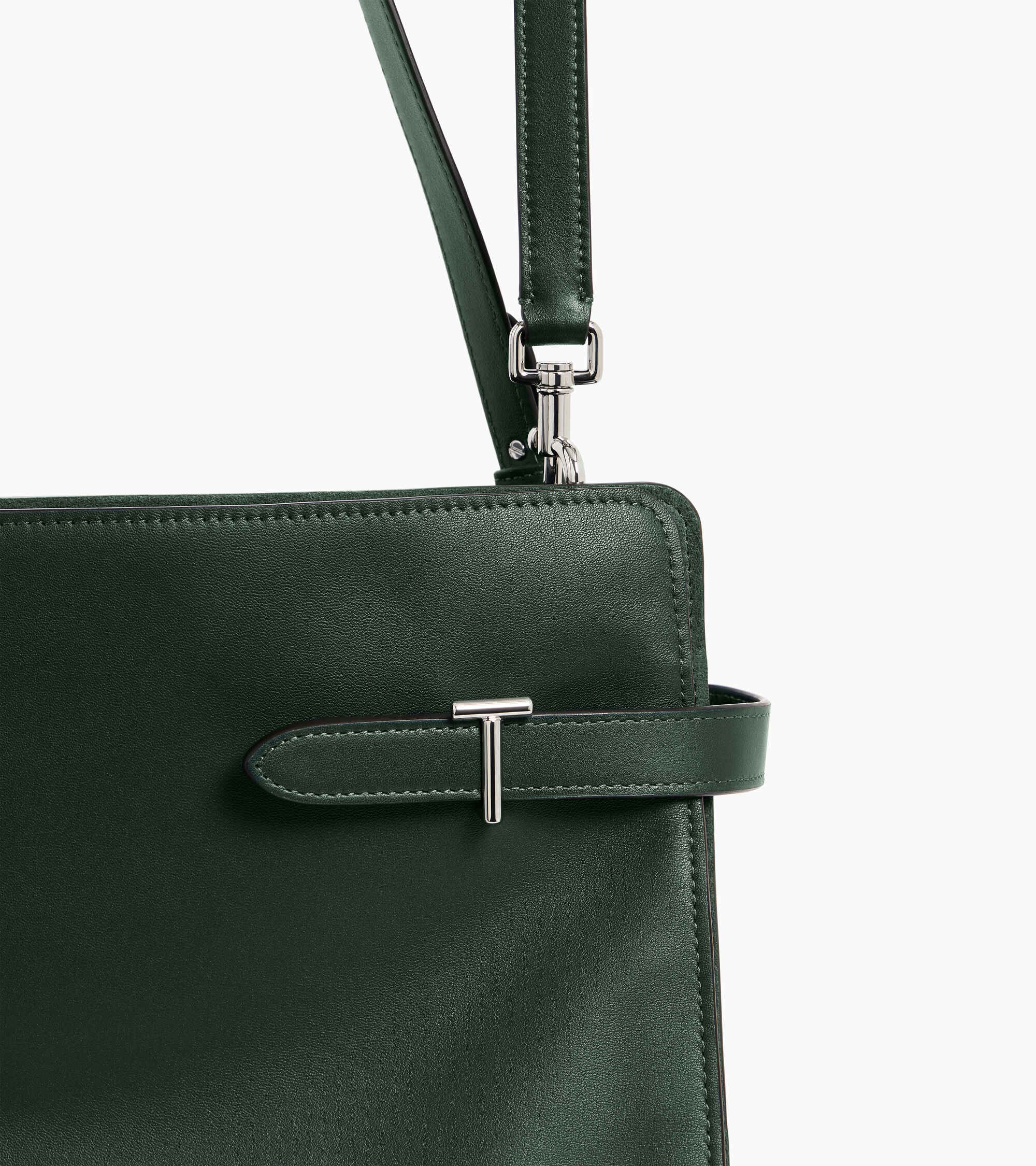 Bolsa de hombro grande modelo Emie en cuero liso y ante