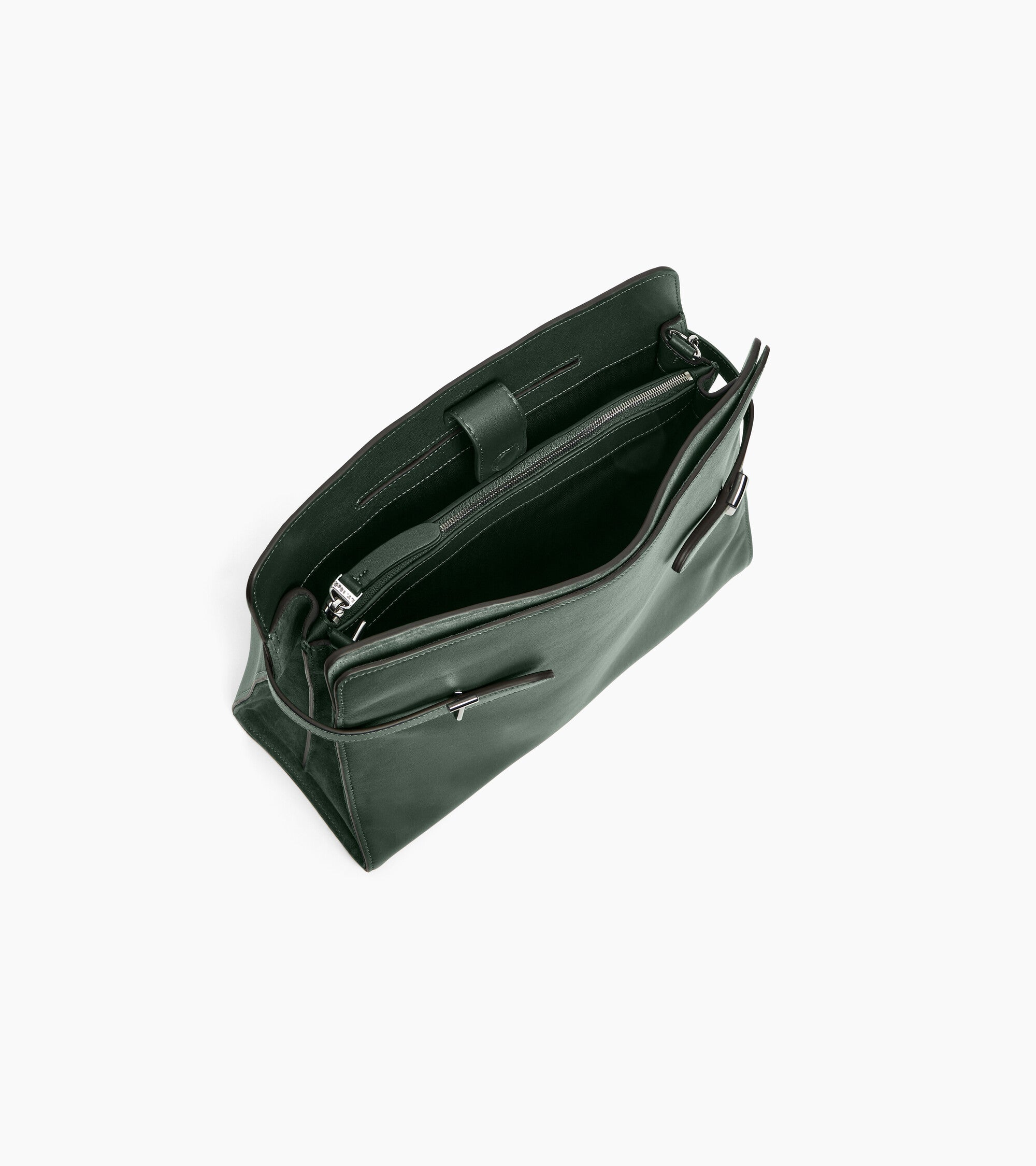 Bolsa de hombro modelo maxi Emie en cuero liso y ante