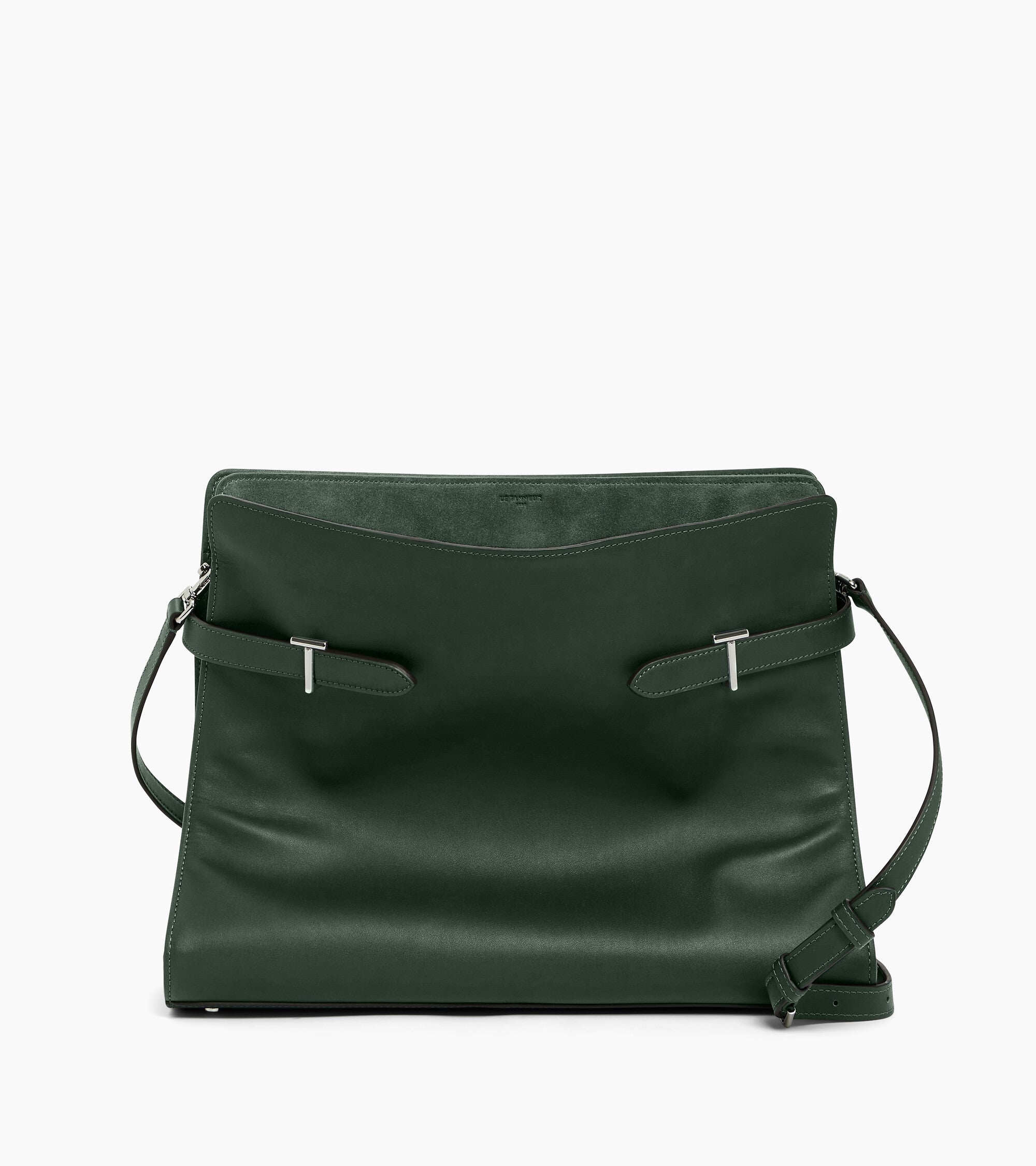 Bolsa de hombro modelo maxi Emie en cuero liso y ante