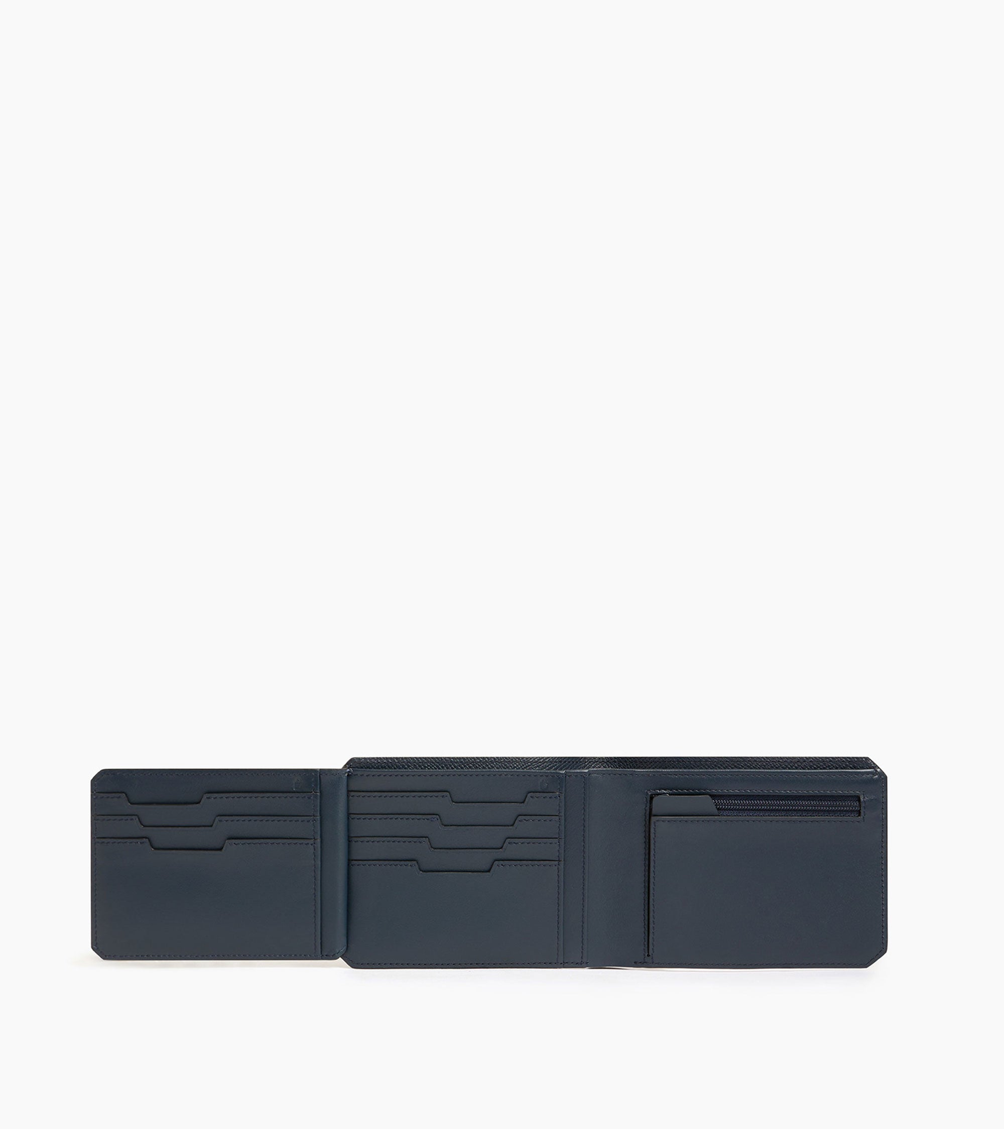 Gaston horizontal wallet 2 flaps in cross grain leather