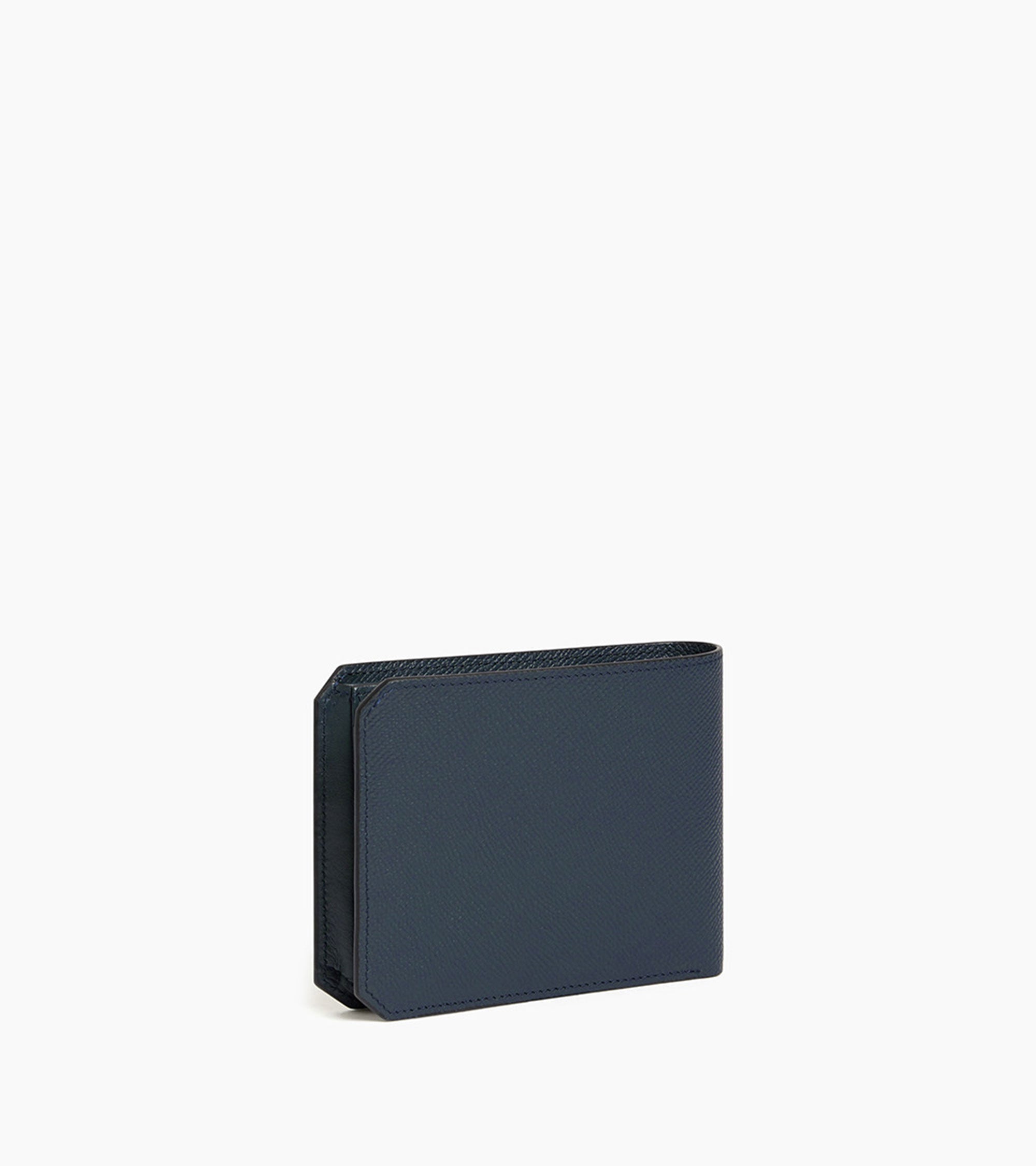 Gaston horizontal wallet 2 flaps in cross grain leather