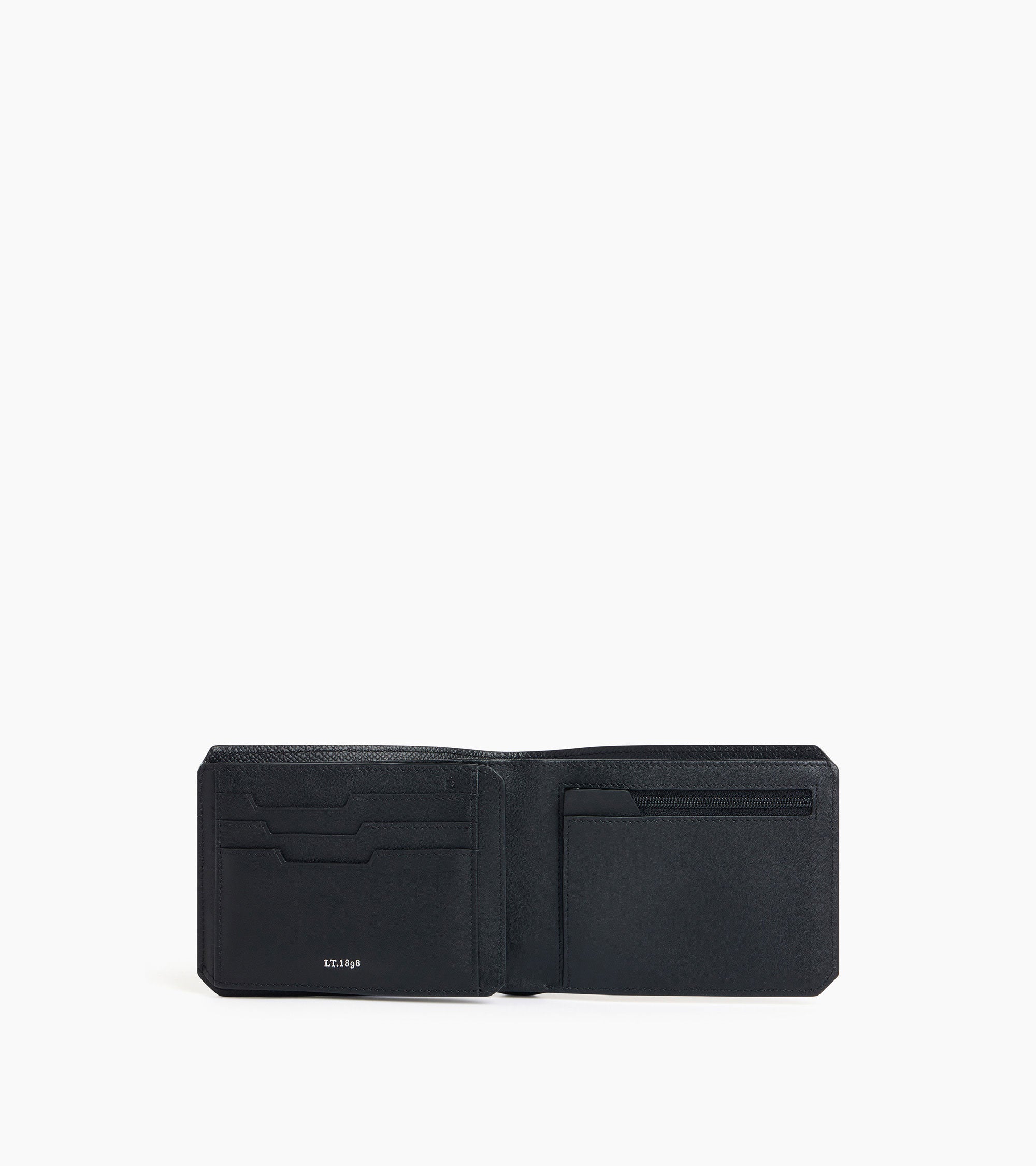 Gaston horizontal wallet 2 flaps in cross grain leather