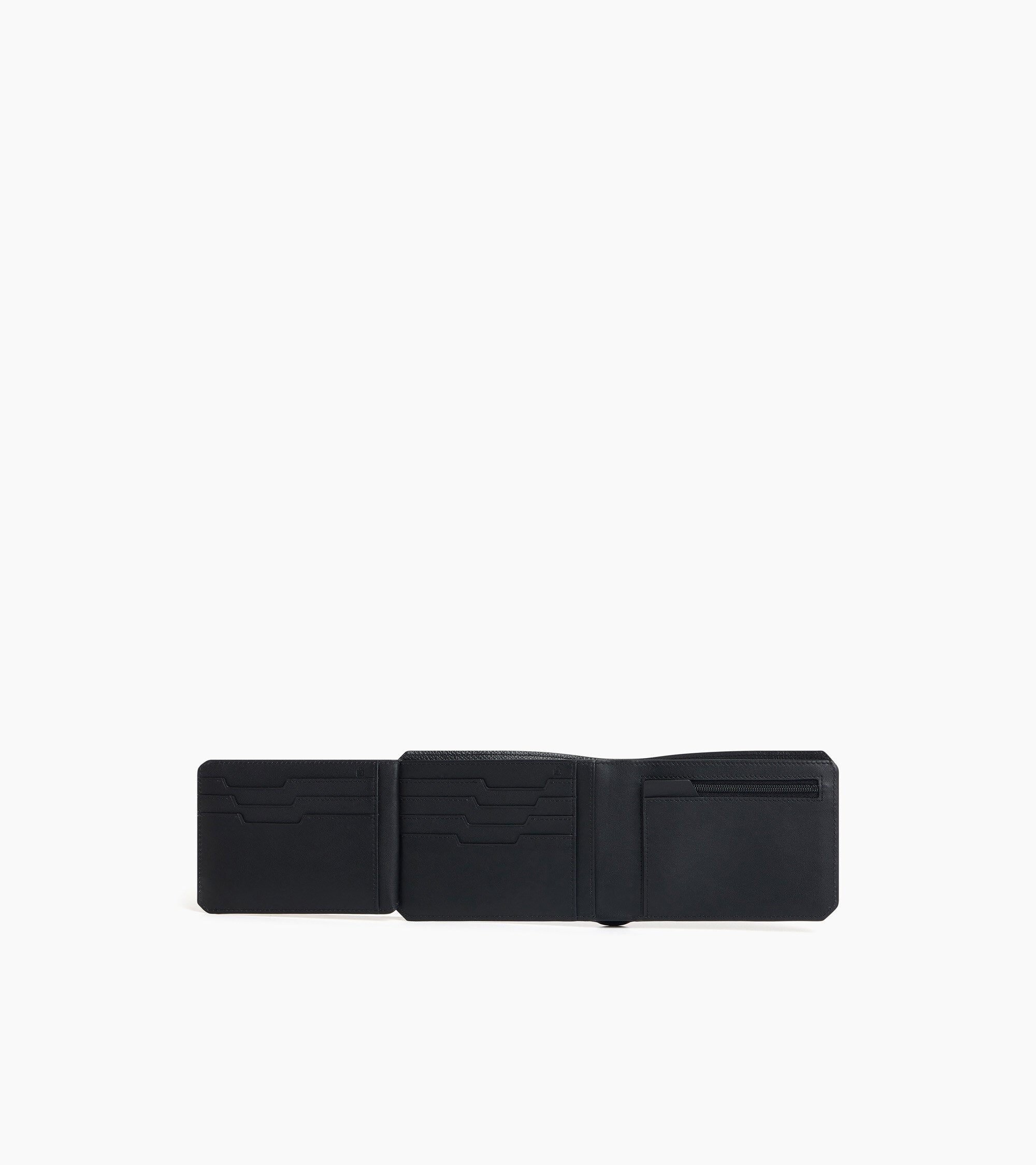 Gaston horizontal wallet 2 flaps in cross grain leather