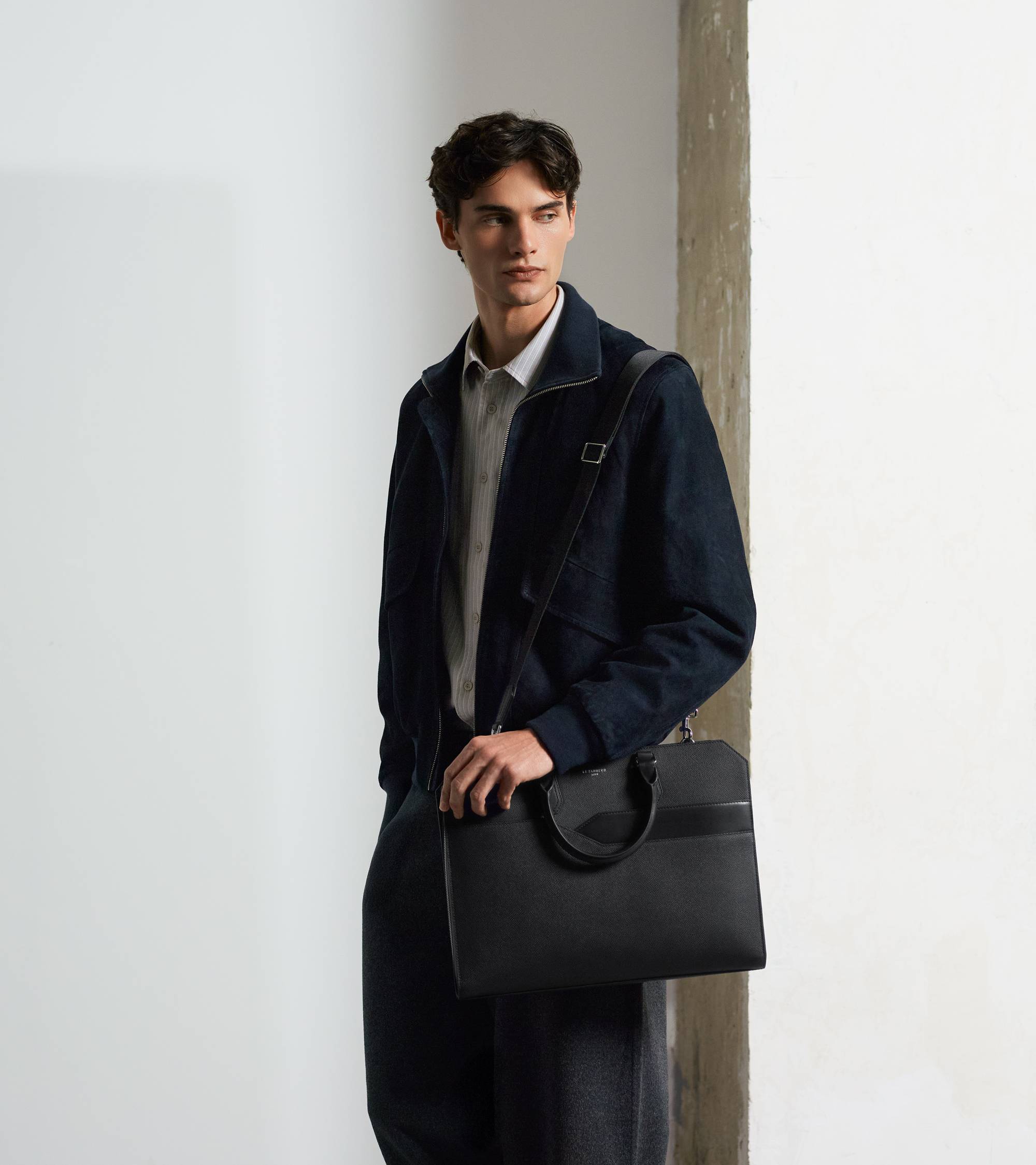 Aktentasche Gaston aus genarbtem Kreuzleder 15-Zoll