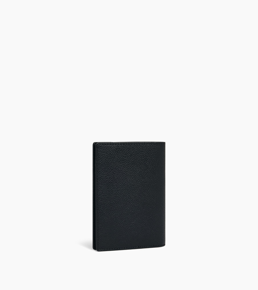 Passport holder in grained leather