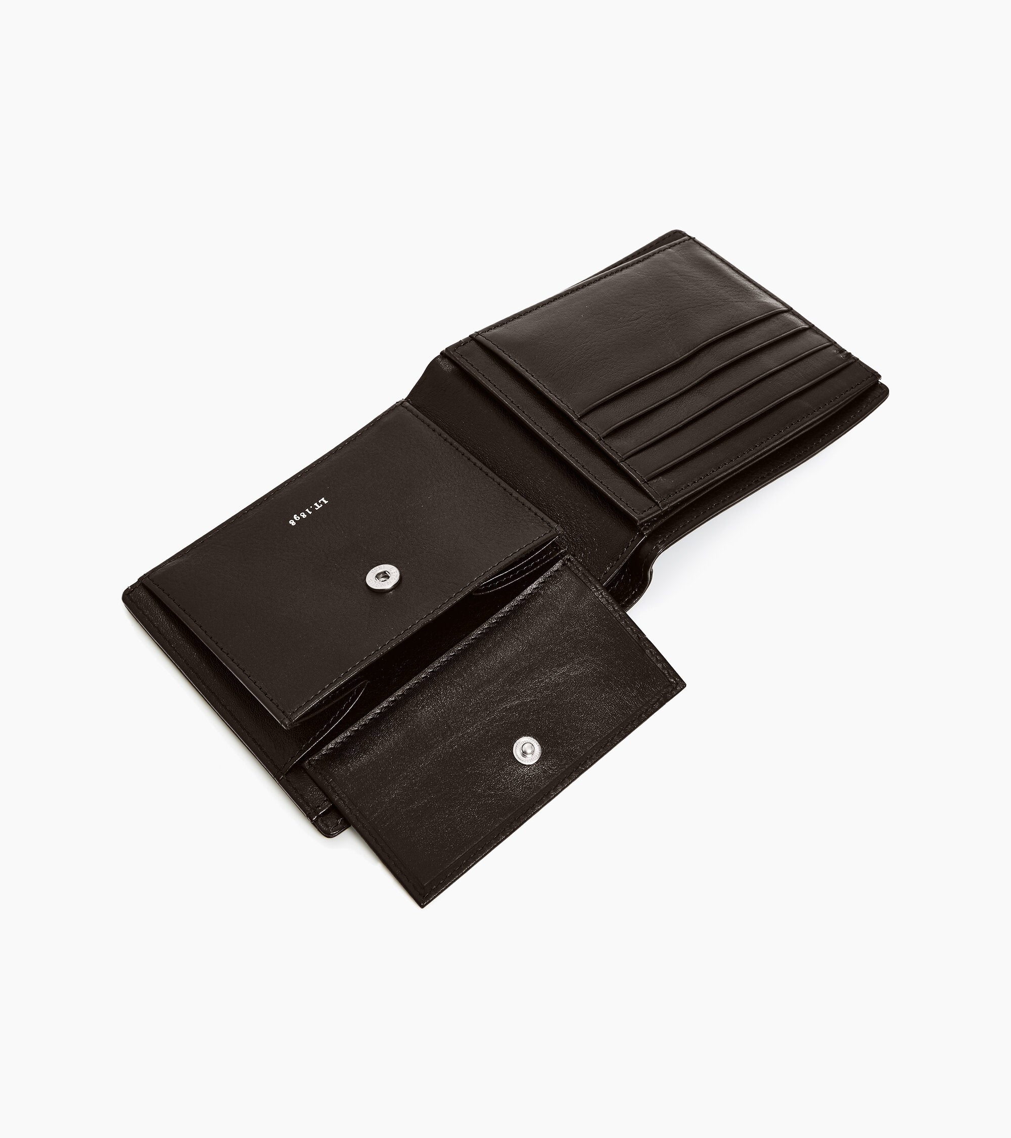 Lucien two-fold wallet with flap in oiled leather