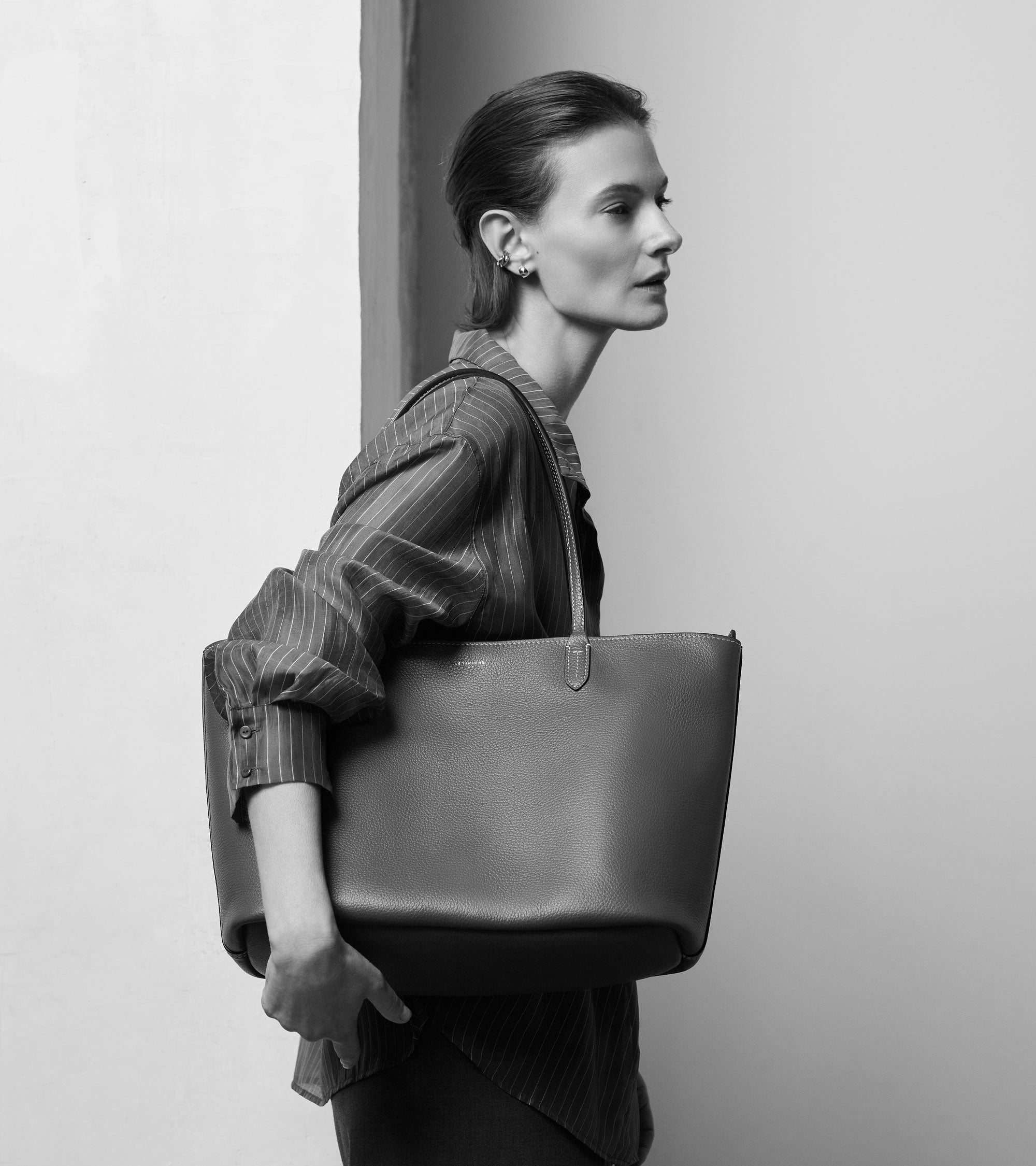 Bolso capazo grande Louise de piel texturizada