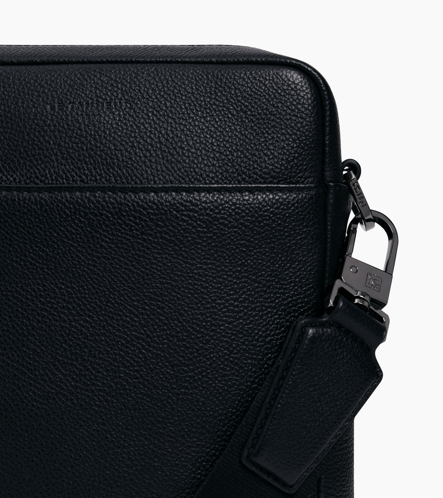 Petite sacoche zippée Marceau en cuir grainé