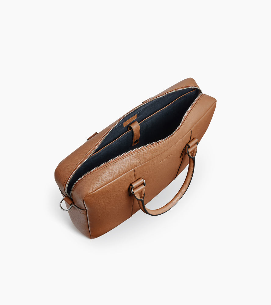 Aktentasche 15 Zoll Marceau aus genarbtem Leder mittelgroßes Modell