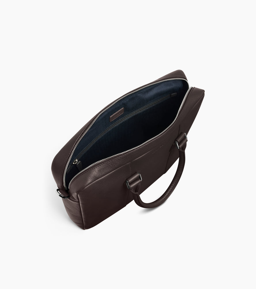 Kleine Aktentasche Marceau 14-Zoll aus genarbtem Leder