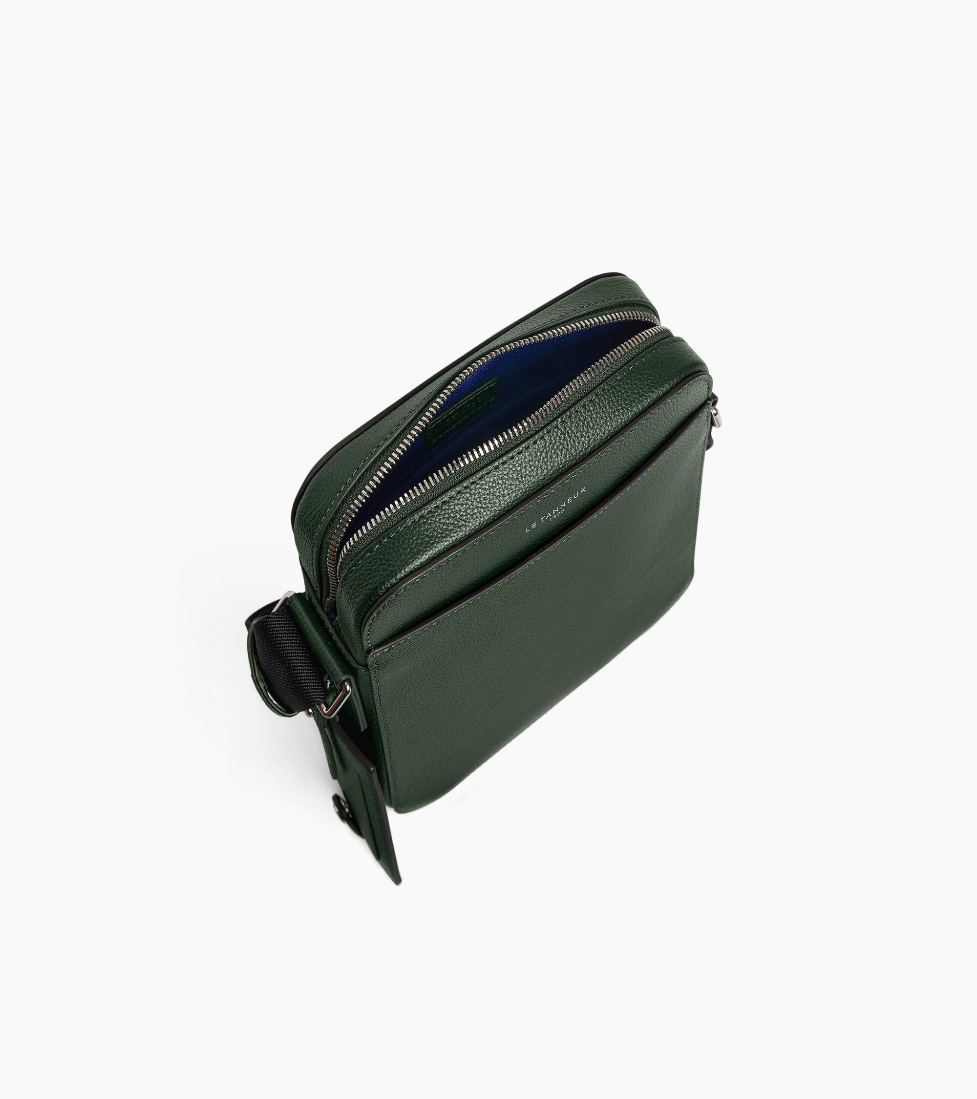 Pequeño bolso bandolera Emile con cremallera en cuero granulado