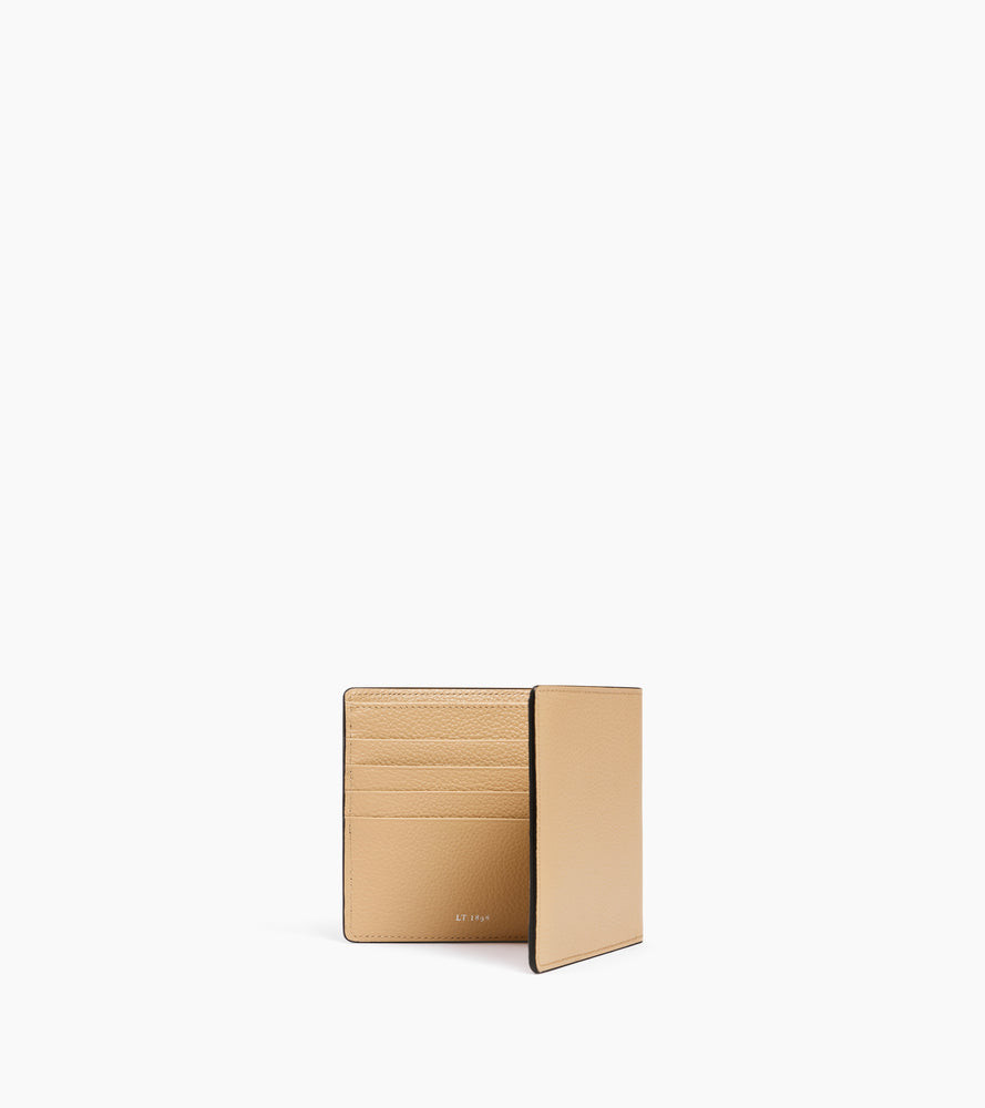 Porte cartes avec poches billets Emile en cuir grainé