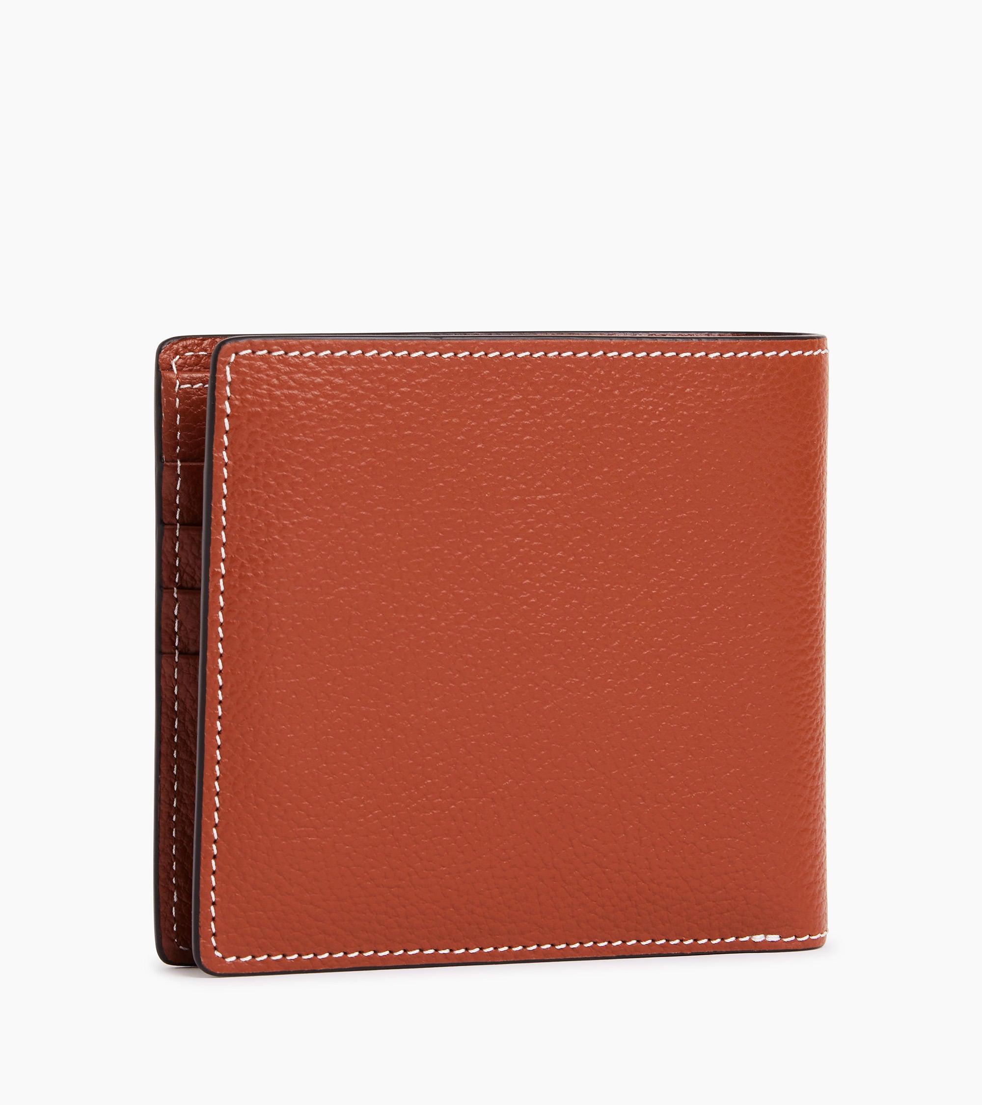 Emile card case with bill pocket in pebbled leather
