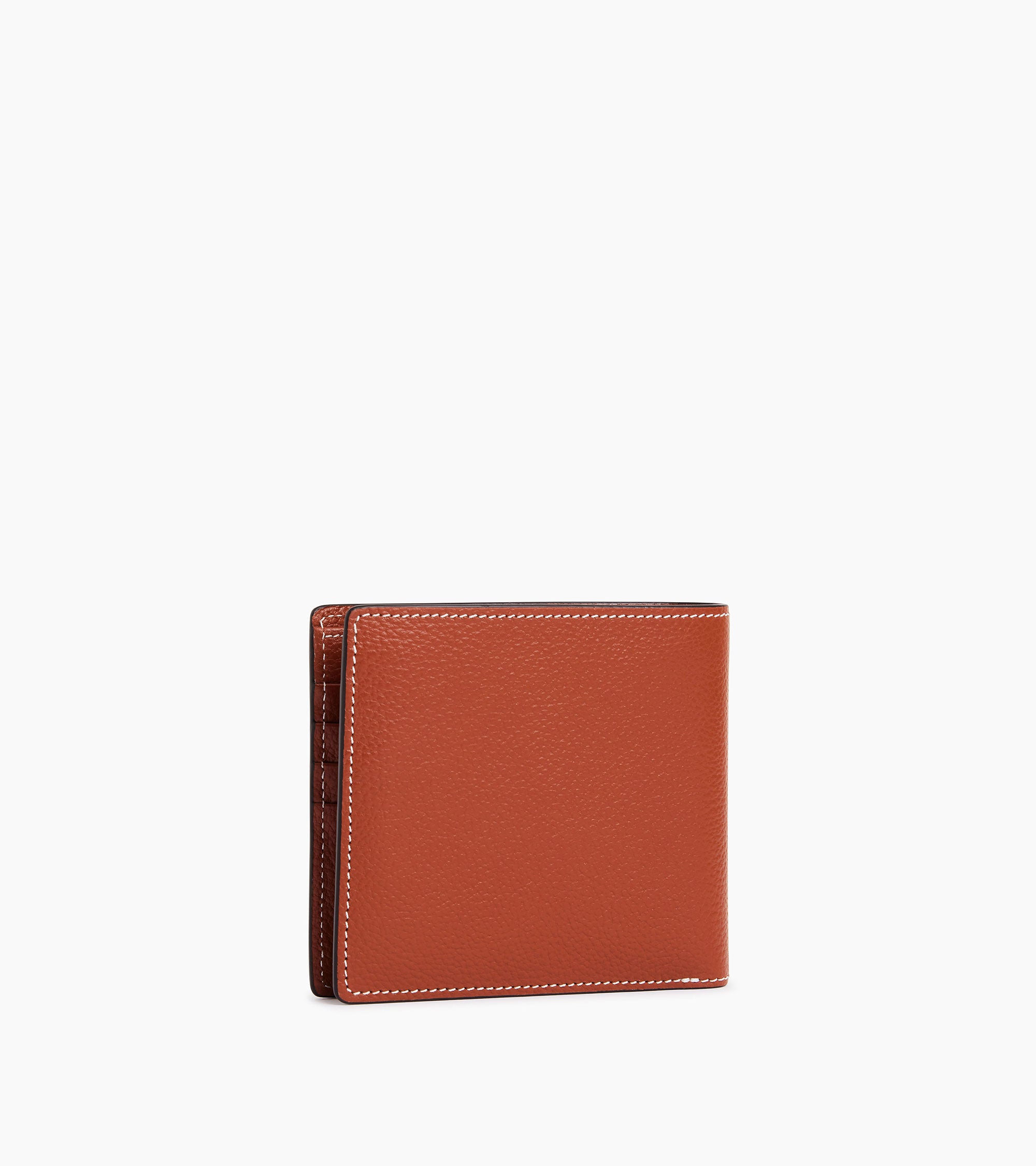 Emile card case with bill pocket in pebbled leather