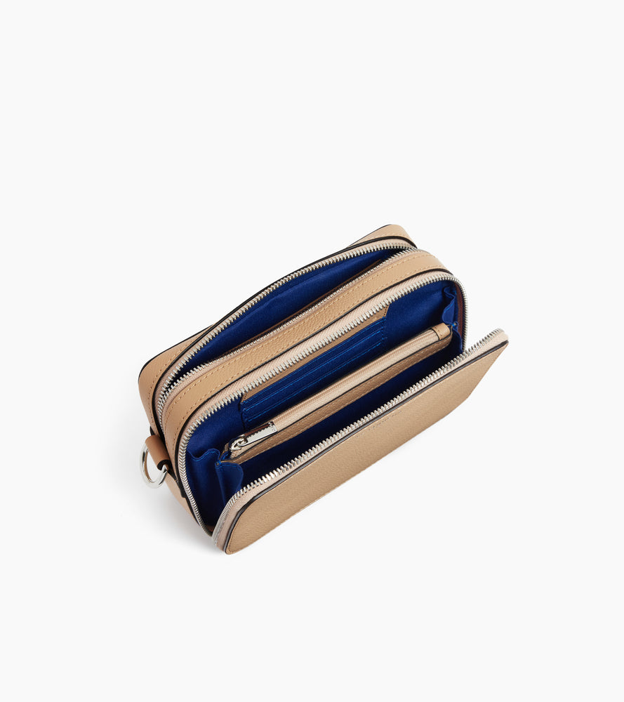 Petite sacoche 2 compartiments Emile en cuir grainé