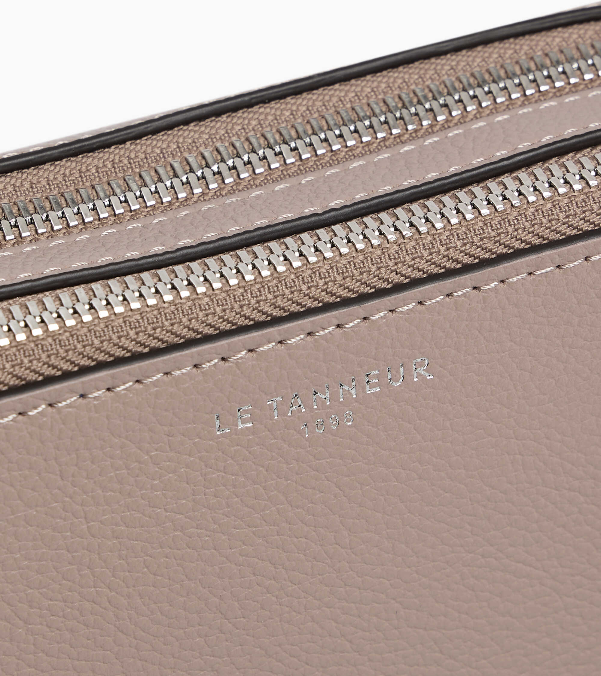 Emile small 2-compartment satchel in grained leather