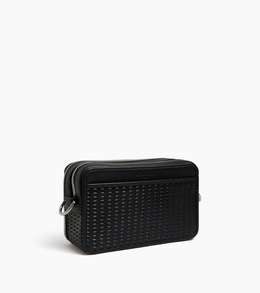 Petite sacoche 2 compartiments Emile en cuir embossé et cuir lisse