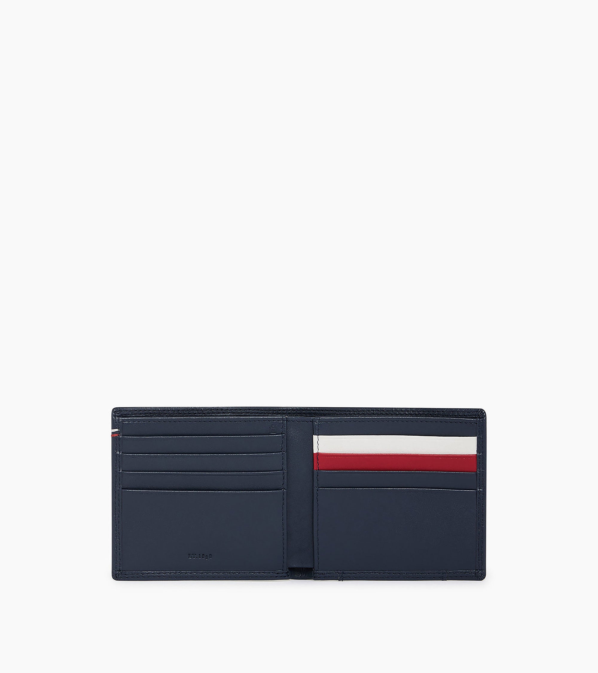 Martin horizontal card case with bill pockets in smooth leather