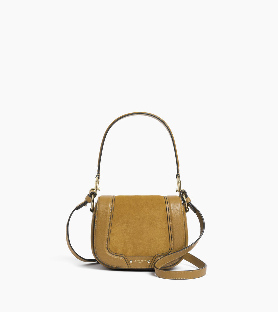 Ella small cross body bag in grained leather and nubuck