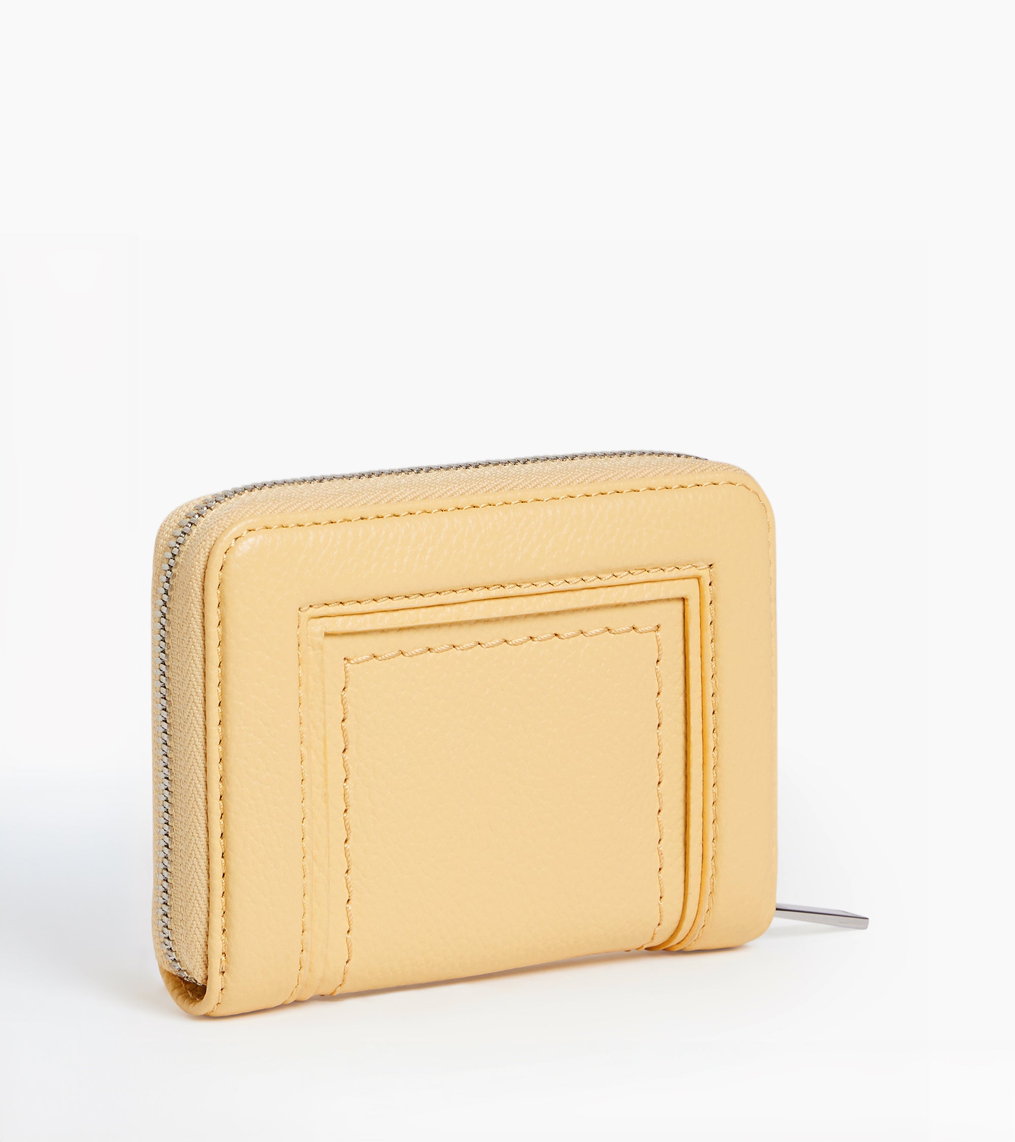 Ella zipped card holder in grained leather