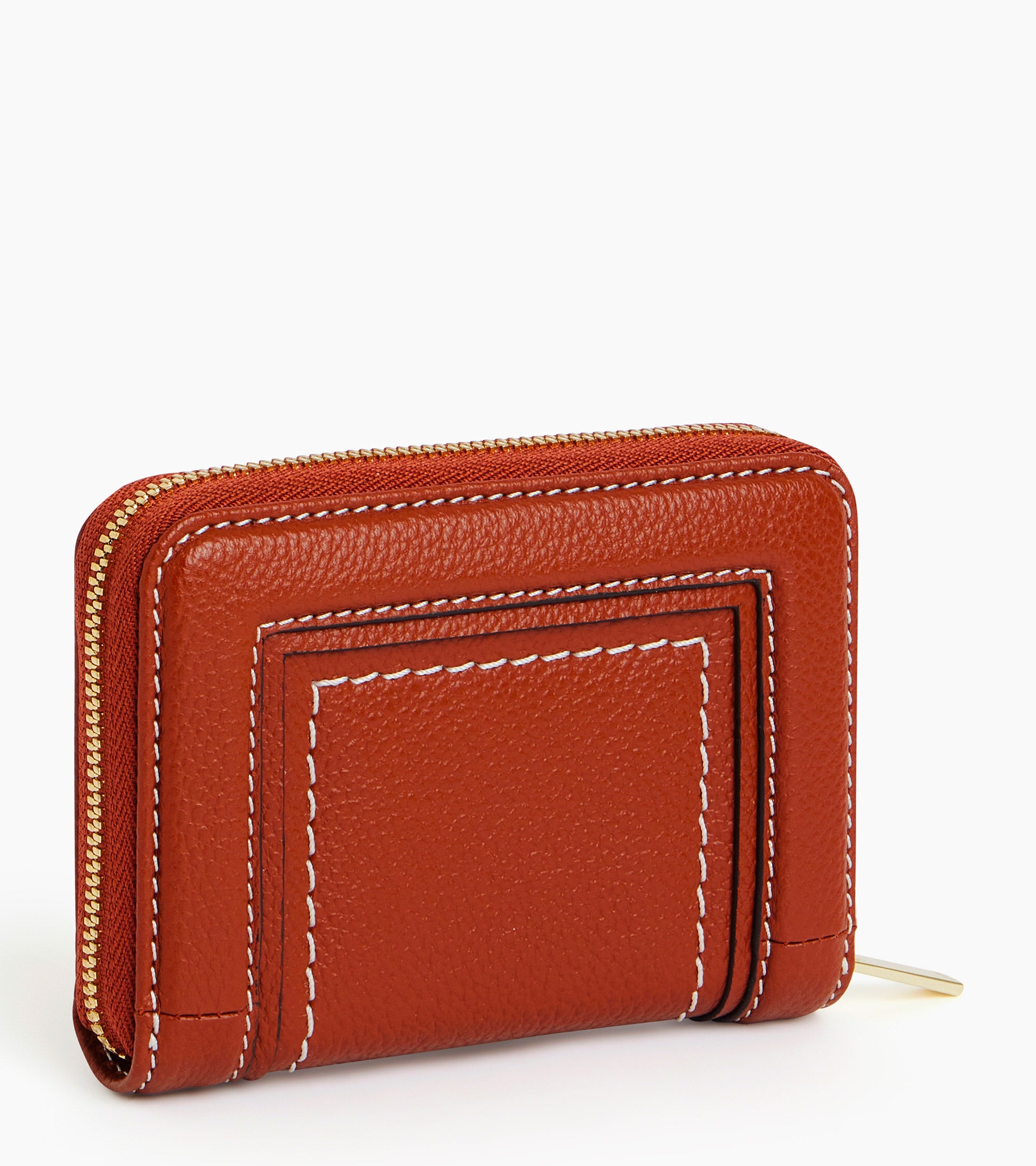Ella zipped card holder in grained leather