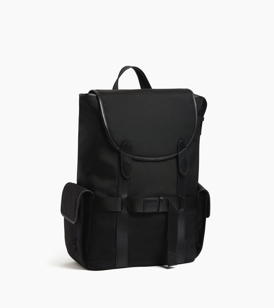 Noah flap backpack in nylon canvas