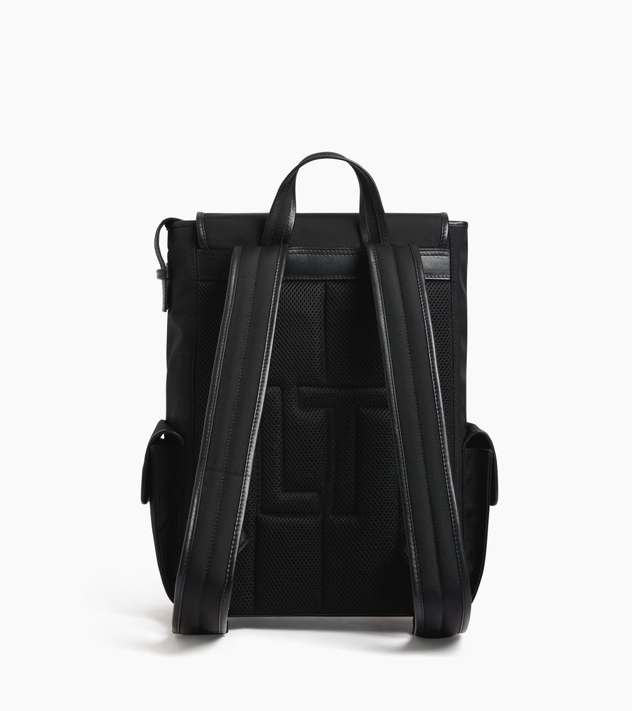 Noah flap backpack in nylon canvas