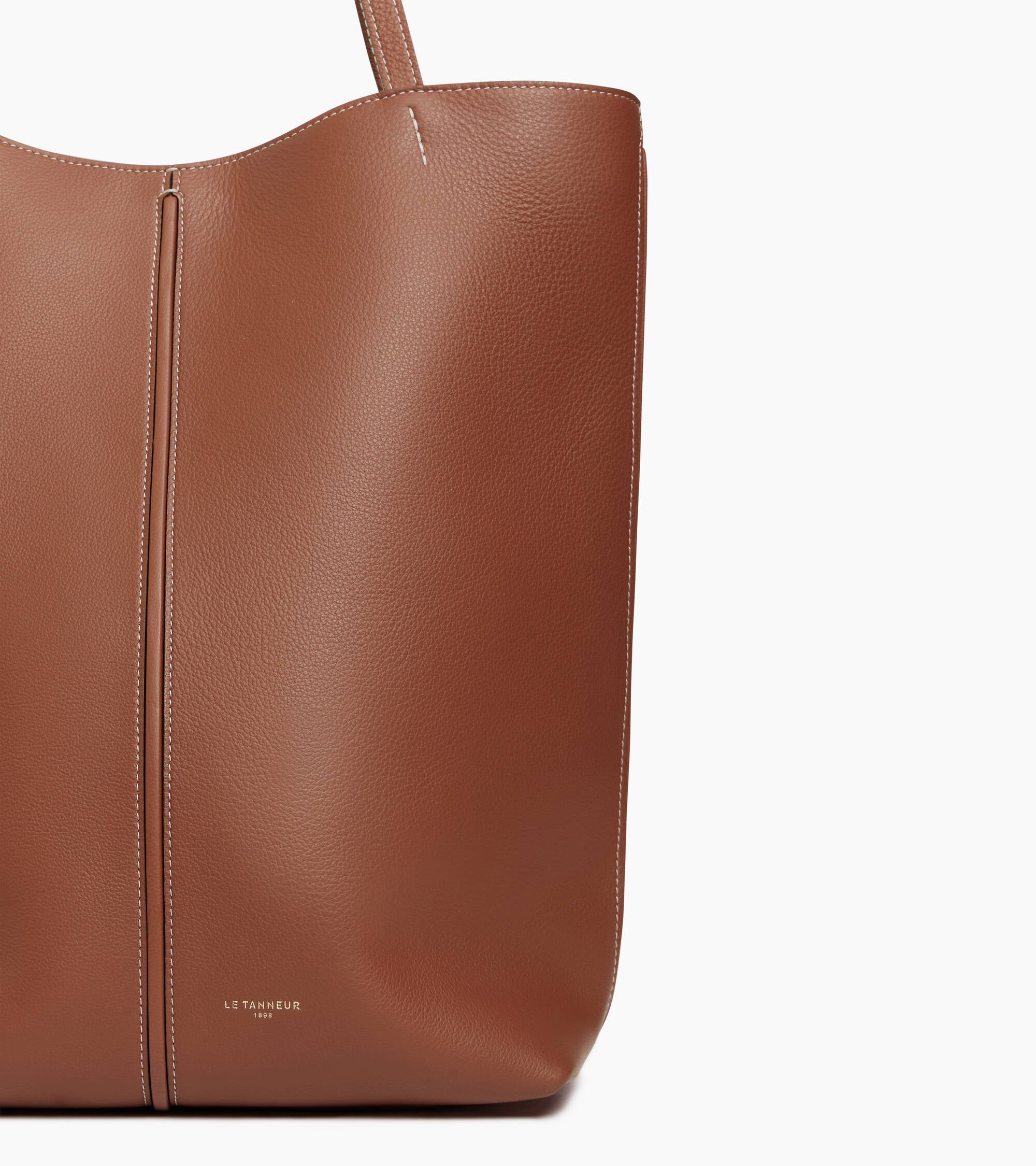 Bolso cabás mediano Hortense de piel granulada de doble cara