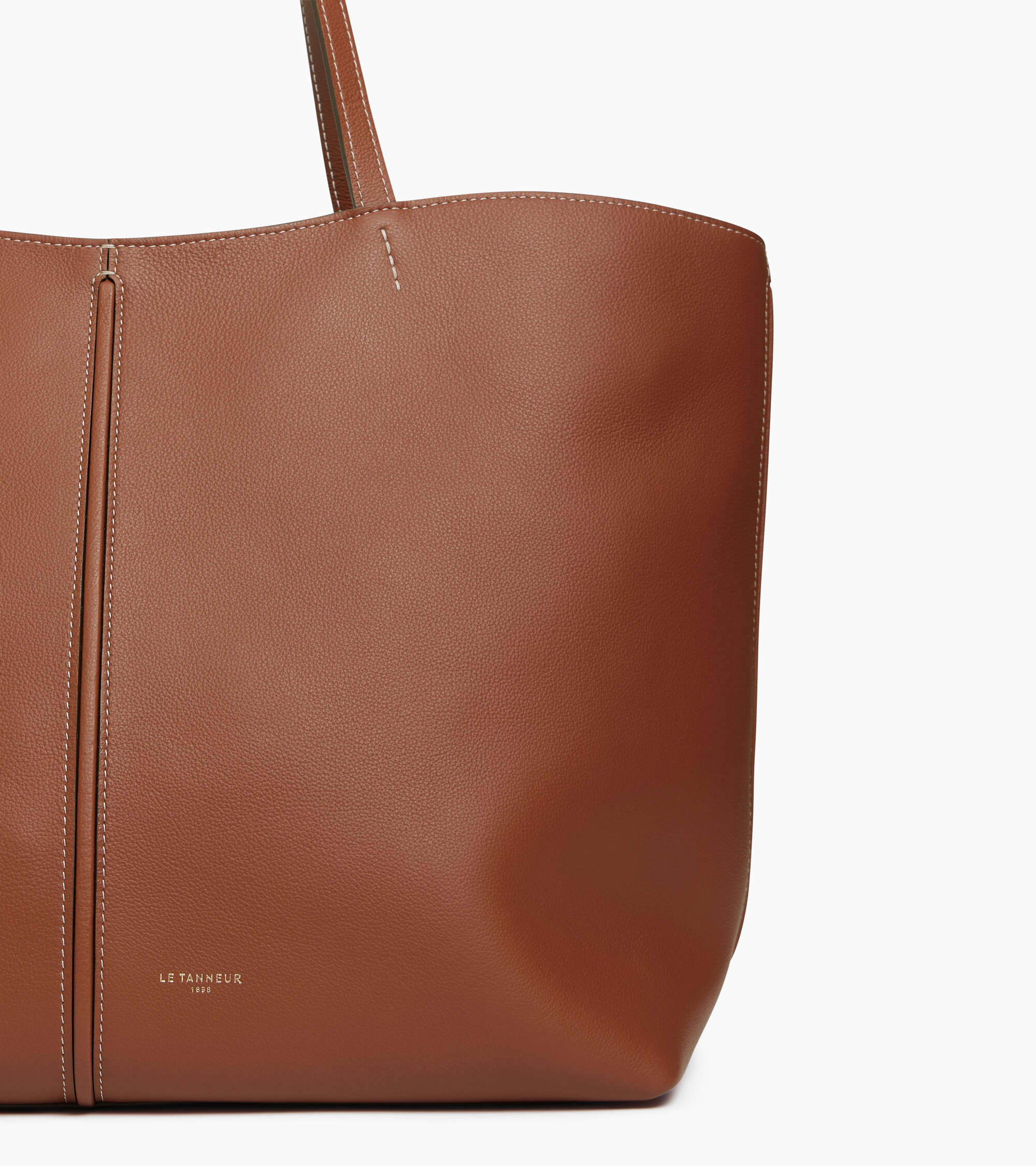 Bolso cabás grande Hortense de piel granulada de doble cara