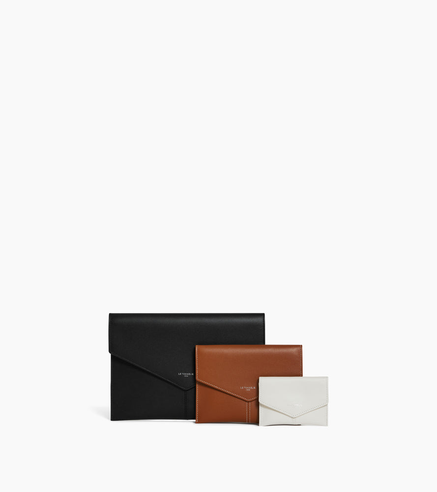 Trío de carteras Charlotte de cuero liso