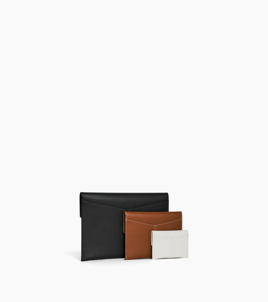 Trío de carteras Charlotte de cuero liso