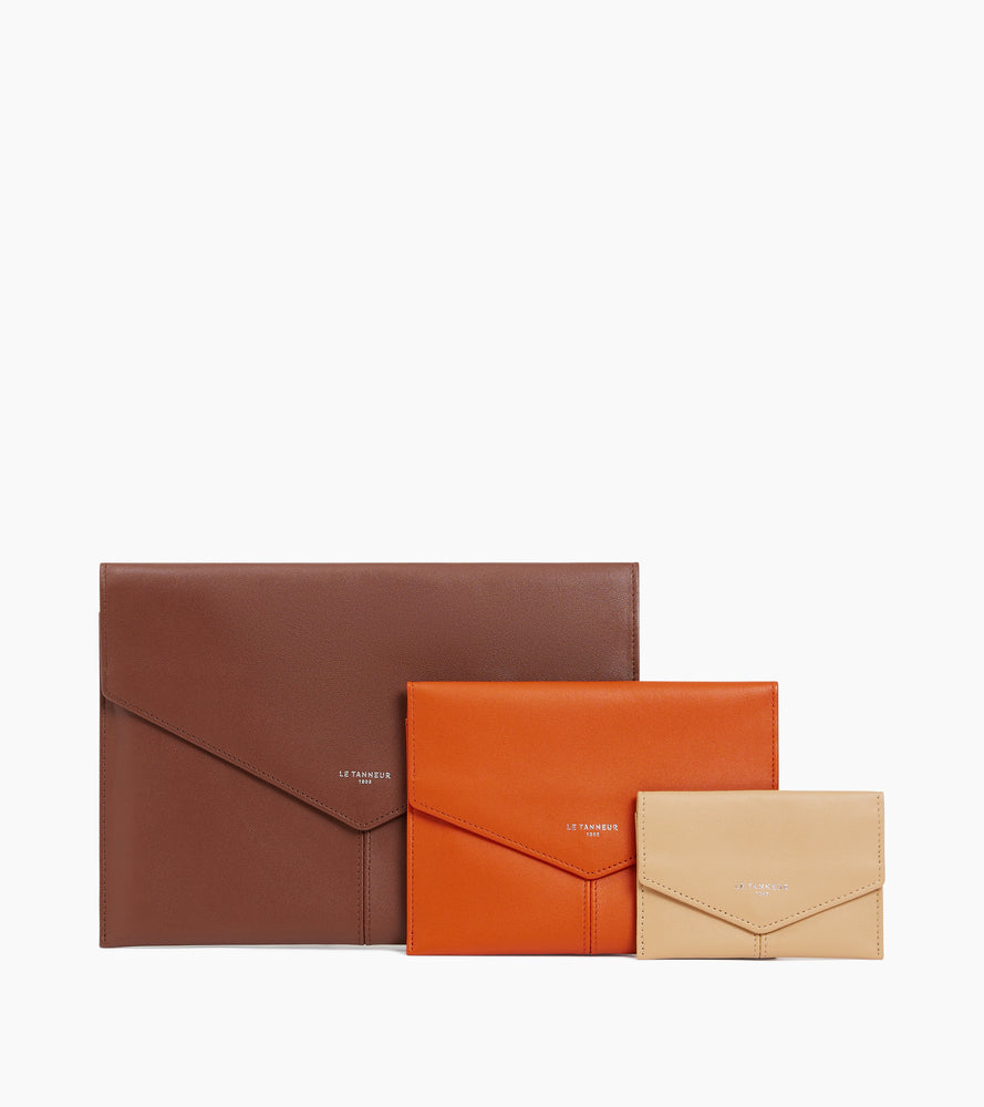 Trio de pochettes Charlotte en cuir lisse