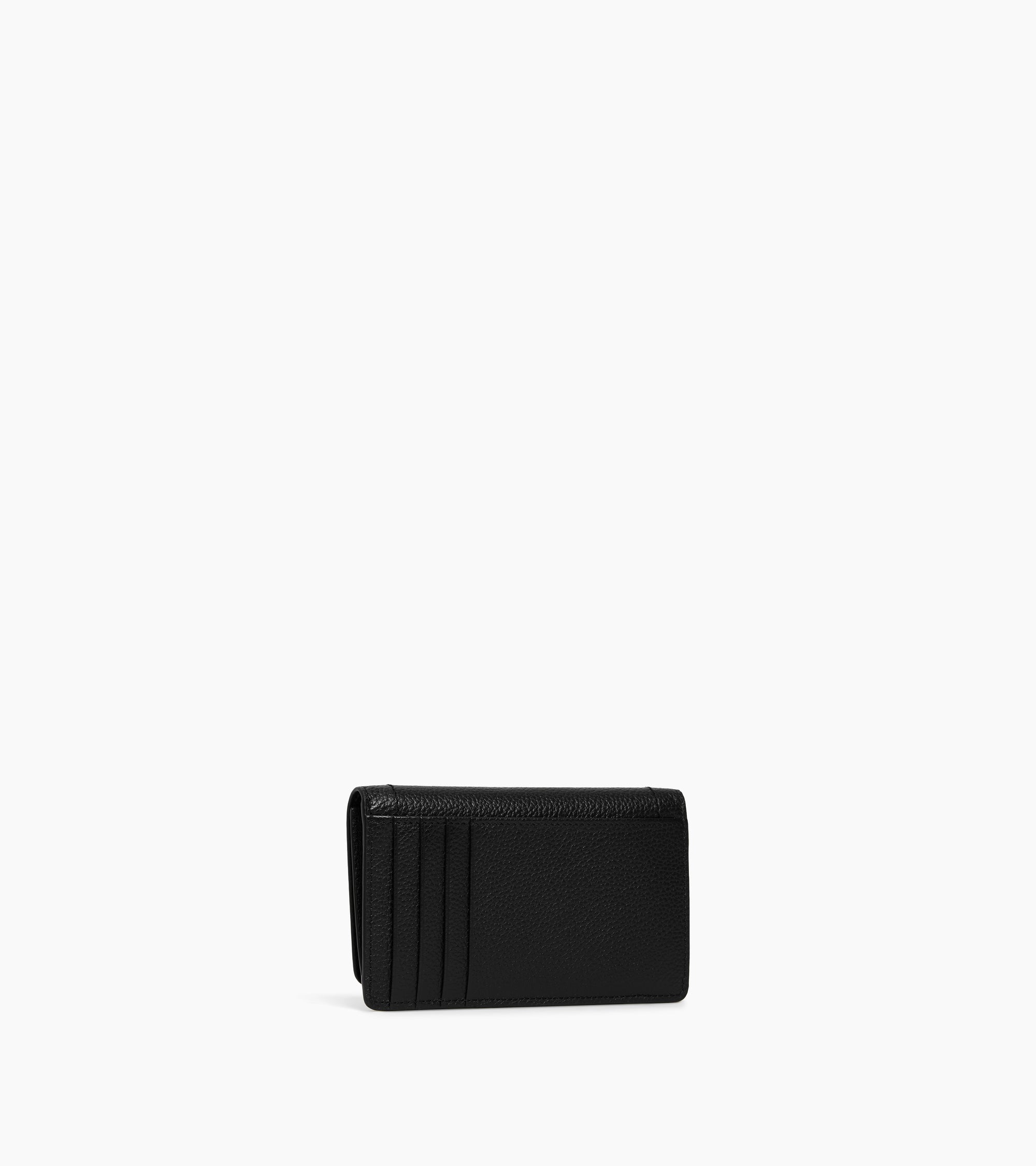 Porte cartes à rabat moyen modèle Louison en cuir grainé