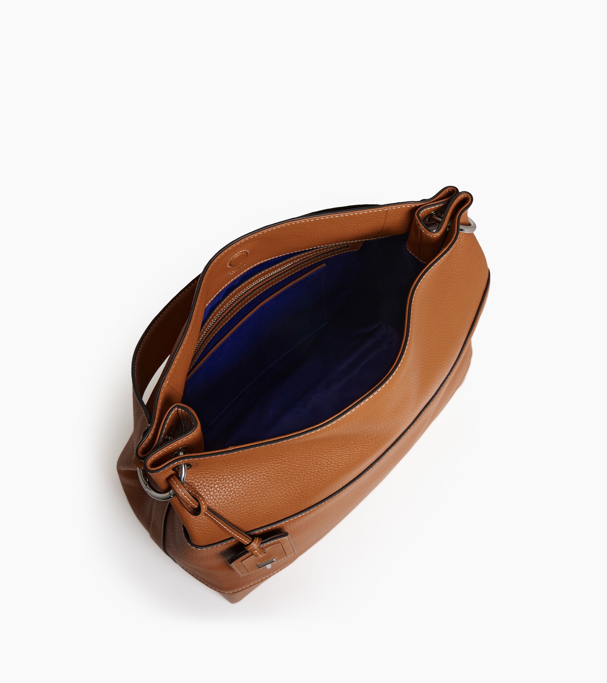 Romy large smooth and grained leather hobo bag