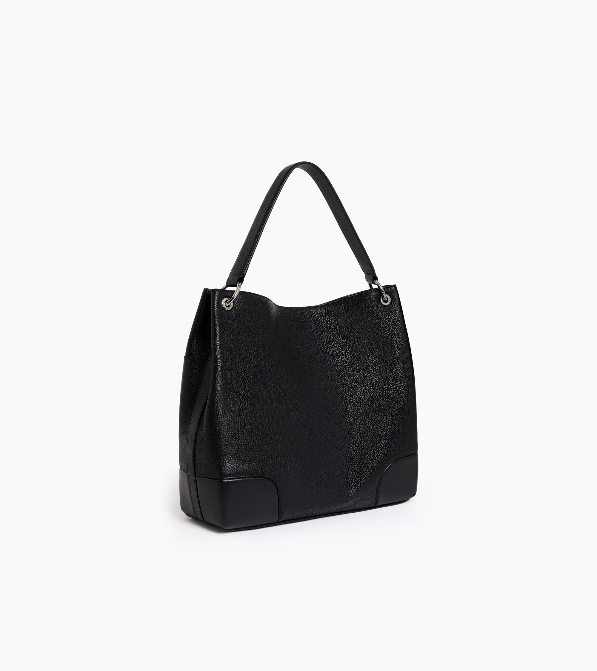 Romy large smooth and grained leather hobo bag