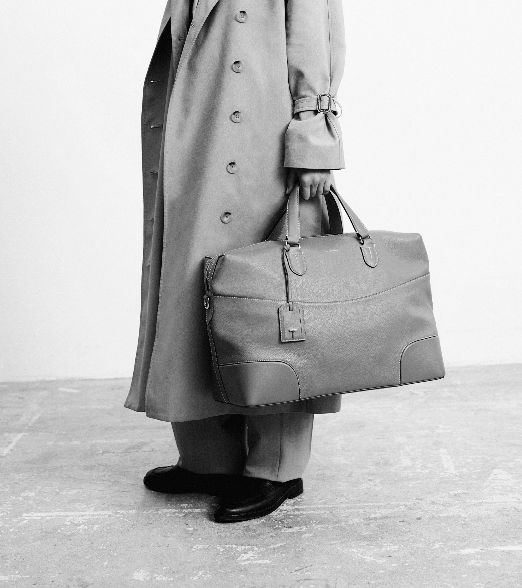 Romy grained and smooth leather 24h travel bag