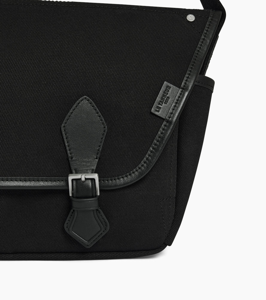 Solveig medium shoulder bag in cotton canvas and smooth leather