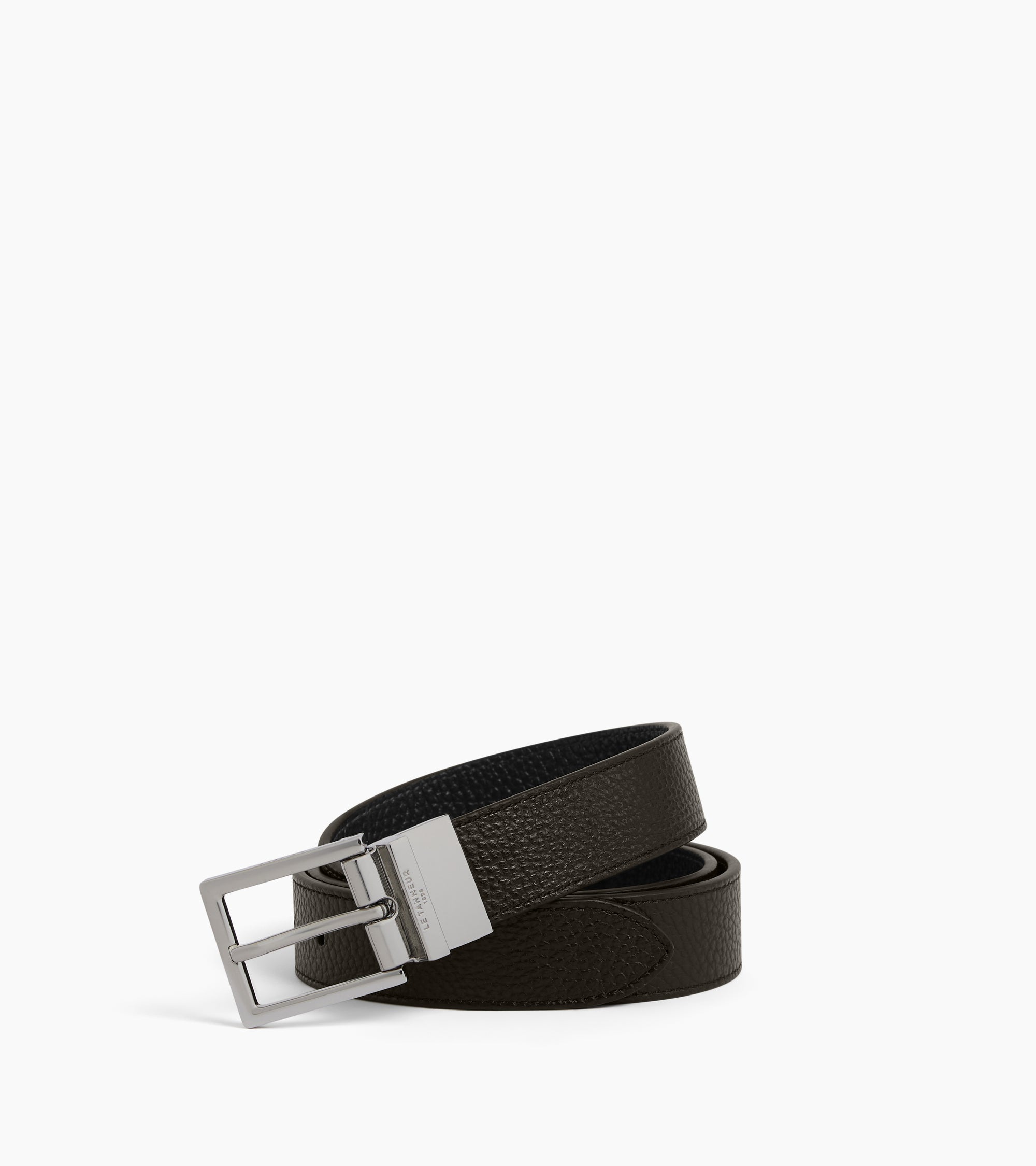 Ceinture réversible homme avec boucle rectangle en cuir grainé
