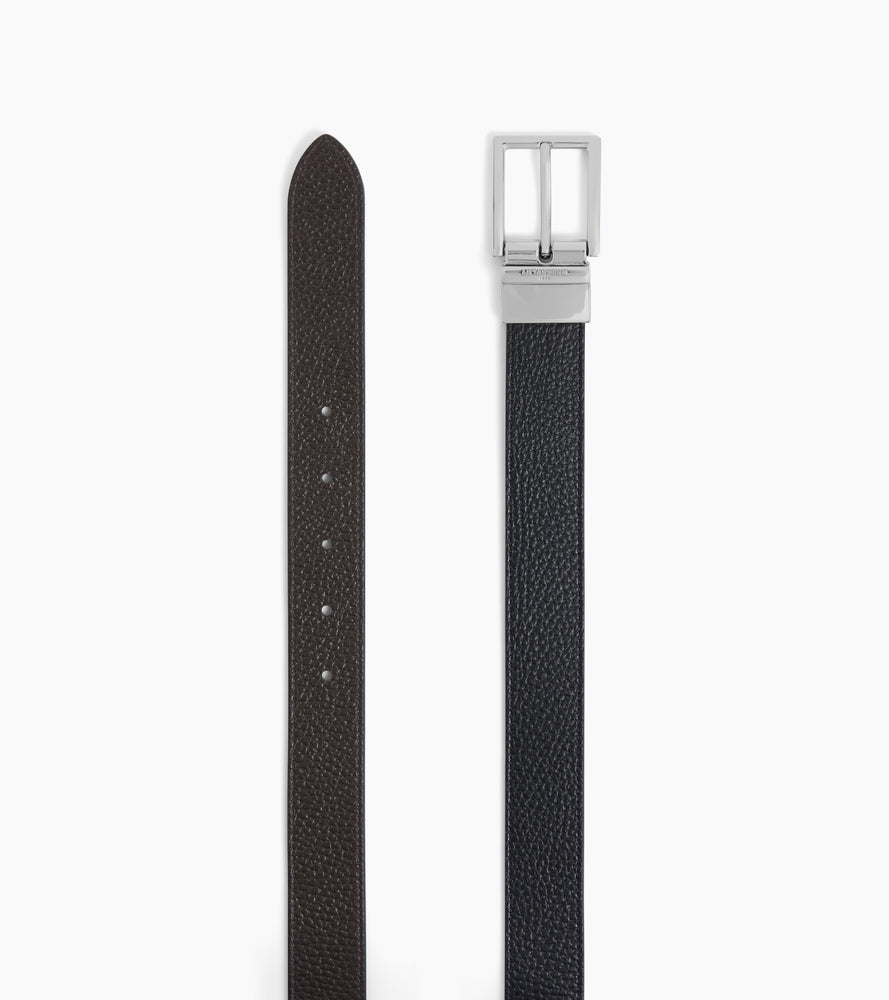 Ceinture réversible homme avec boucle rectangle en cuir grainé