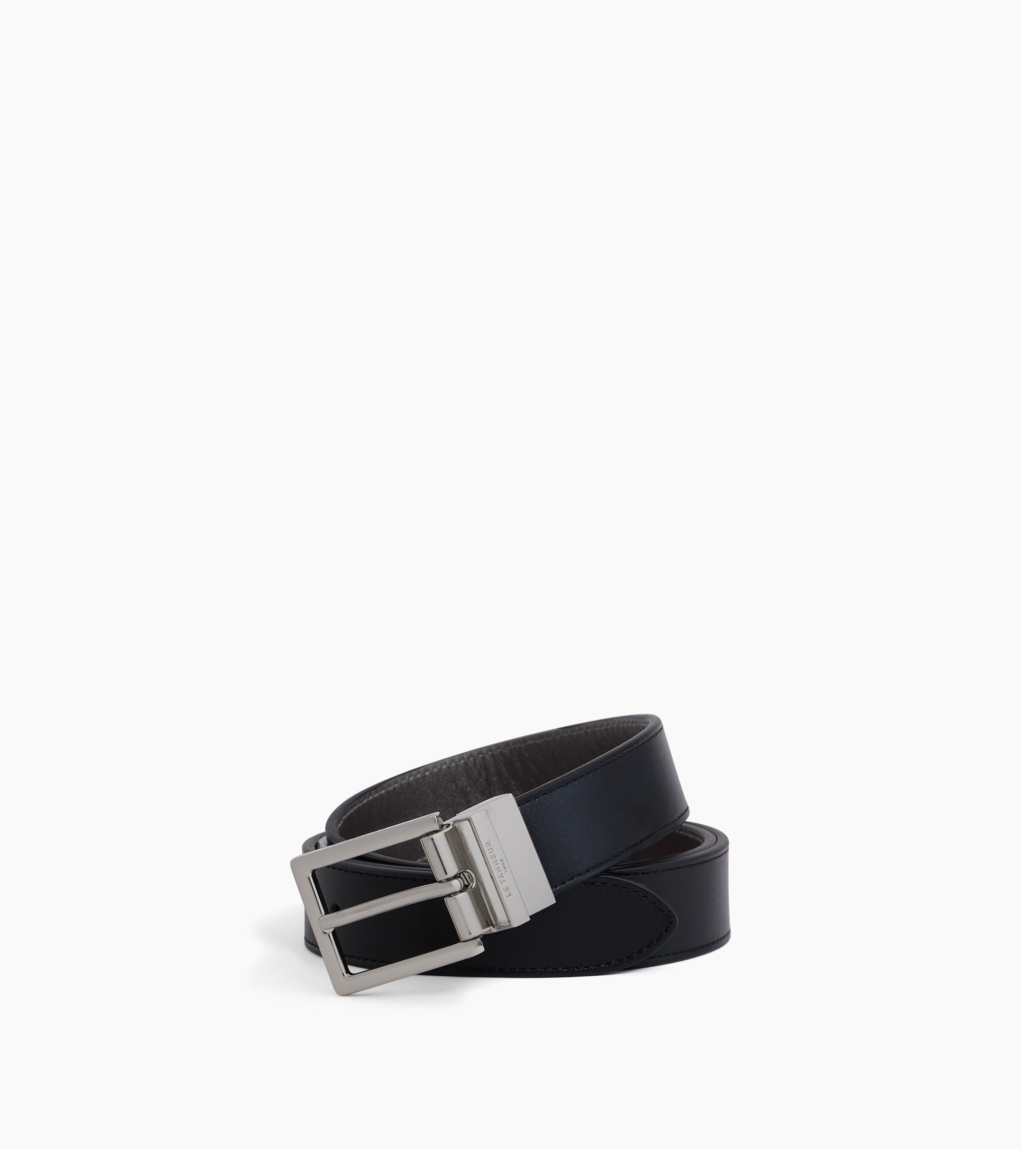 Ceinture réversible homme avec boucle rectangle en cuir lisse